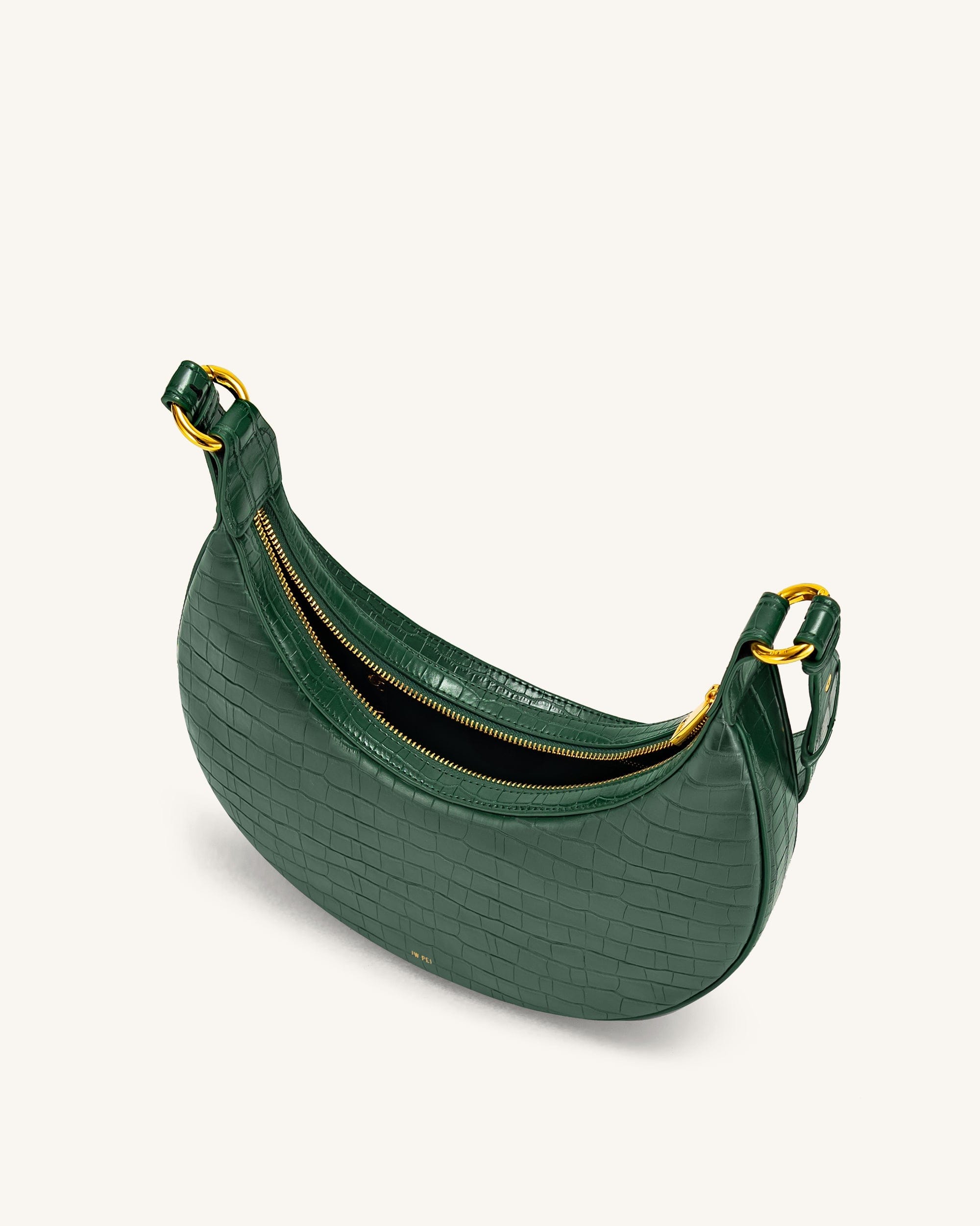 Jw Pei Carly Saddle Bag Dark Green Croc