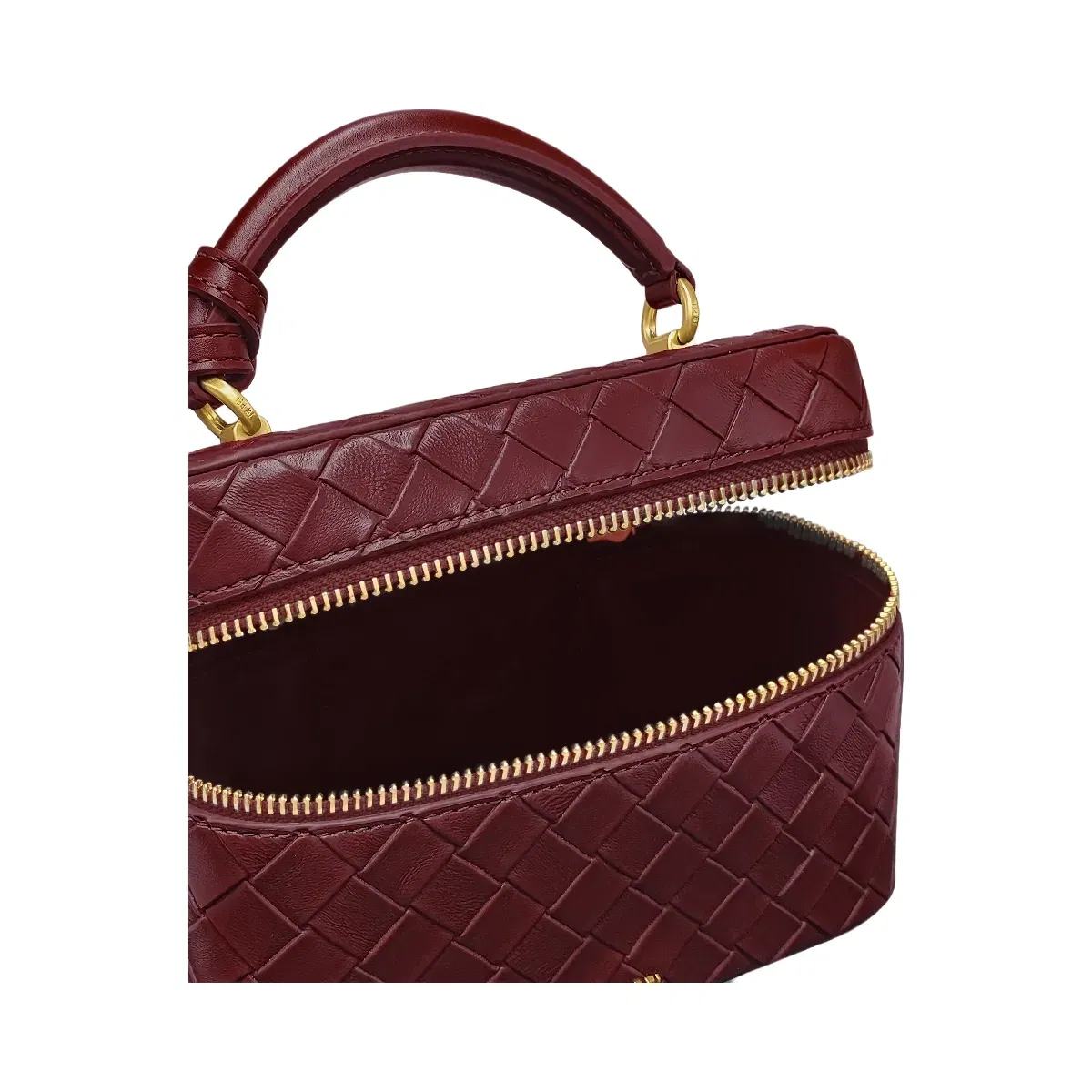 Jw Pei Cleo Woven Texture Box Shape Top Handle Bag Claret
