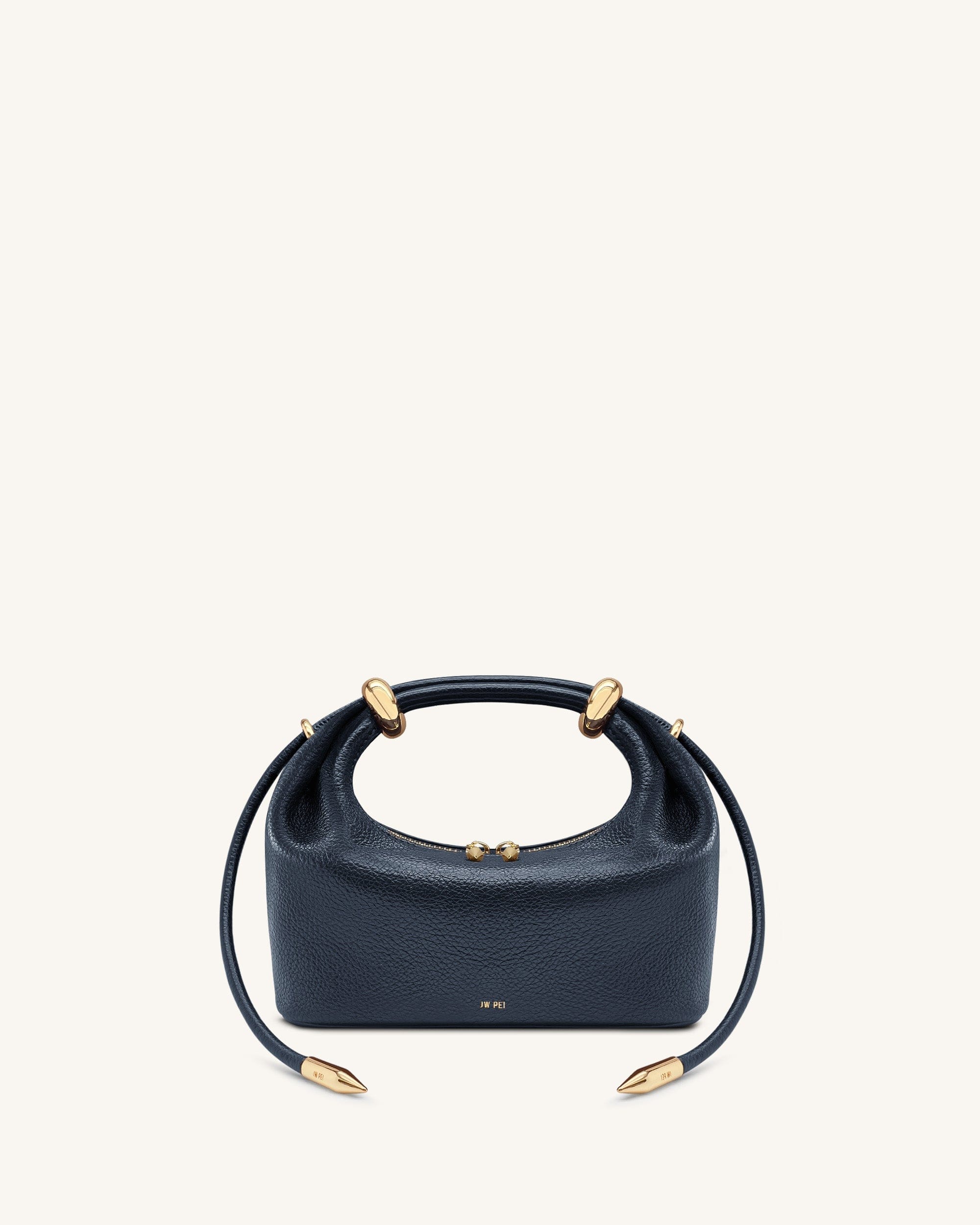 Jw Pei Ellie Metal Ring Embellished Top Handle Bag Navy