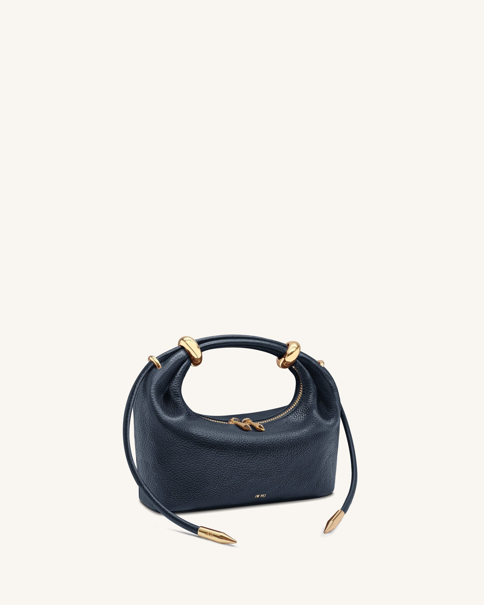 Jw Pei Ellie Metal Ring Embellished Top Handle Bag Navy