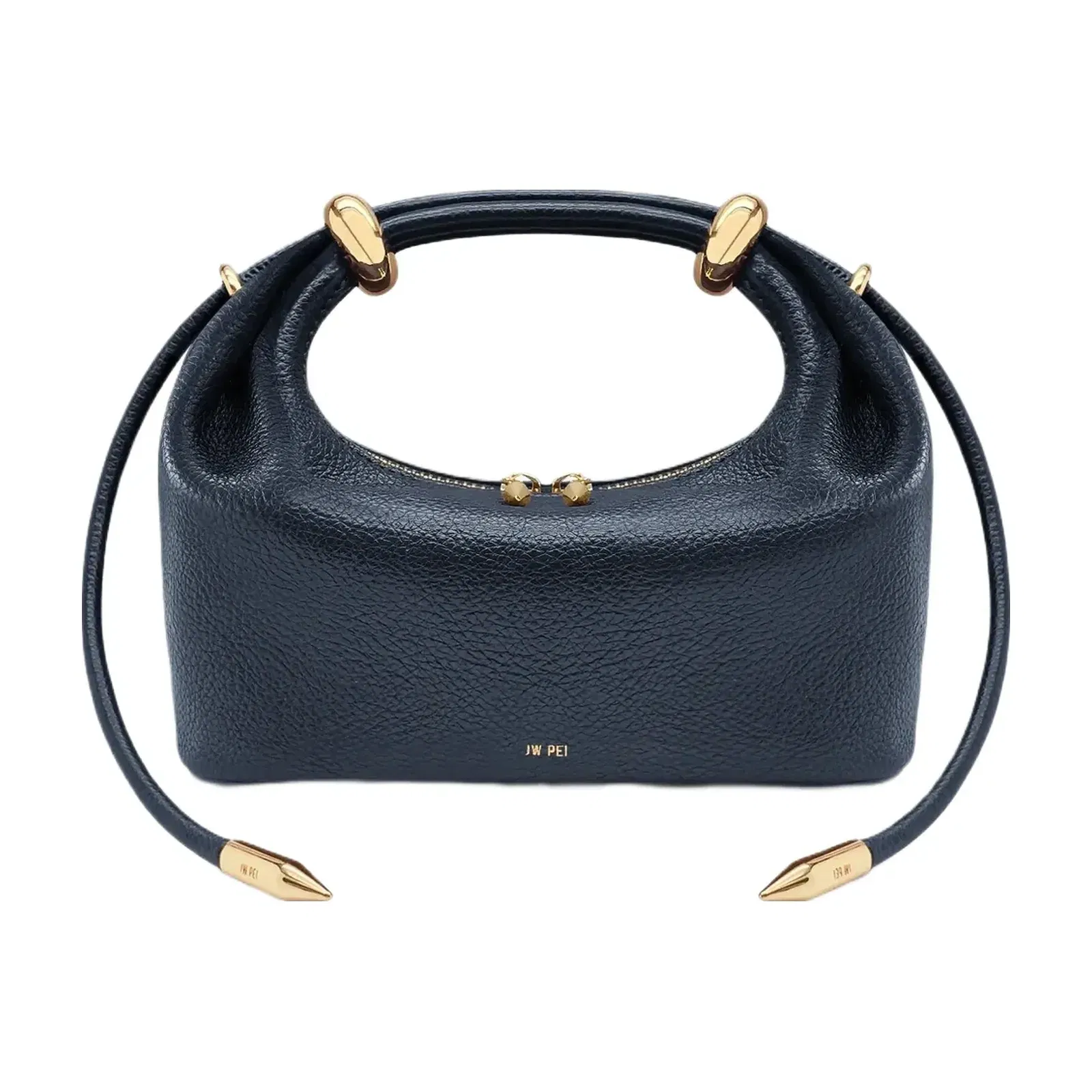 Jw Pei Ellie Metal Ring Embellished Top Handle Bag Navy