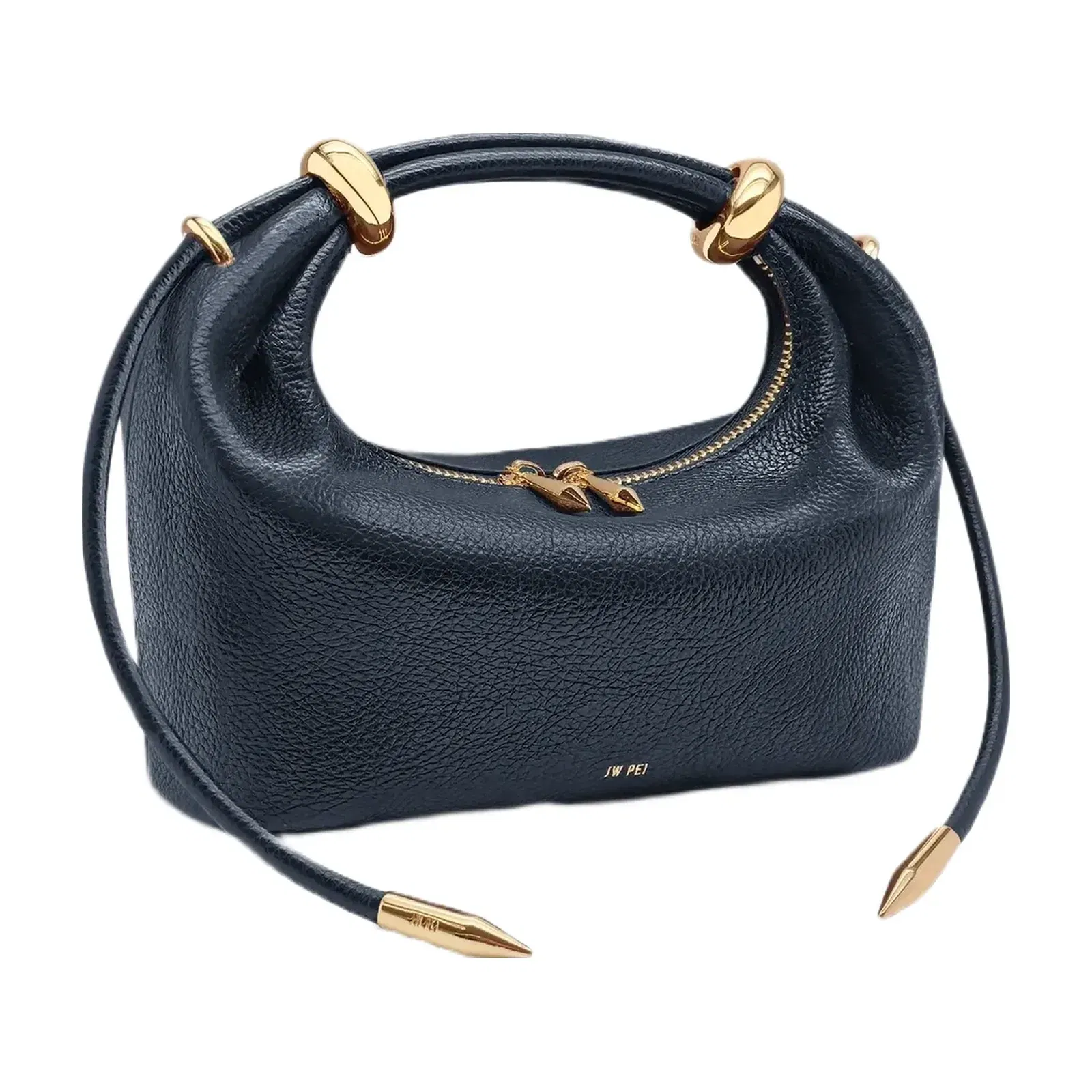 Jw Pei Ellie Metal Ring Embellished Top Handle Bag Navy