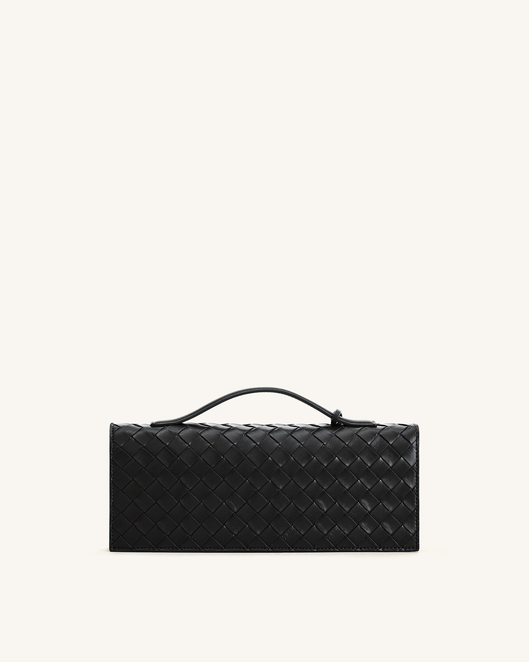 Jw Pei Celeste Woven Textured Envelope Top Handle Bag Black