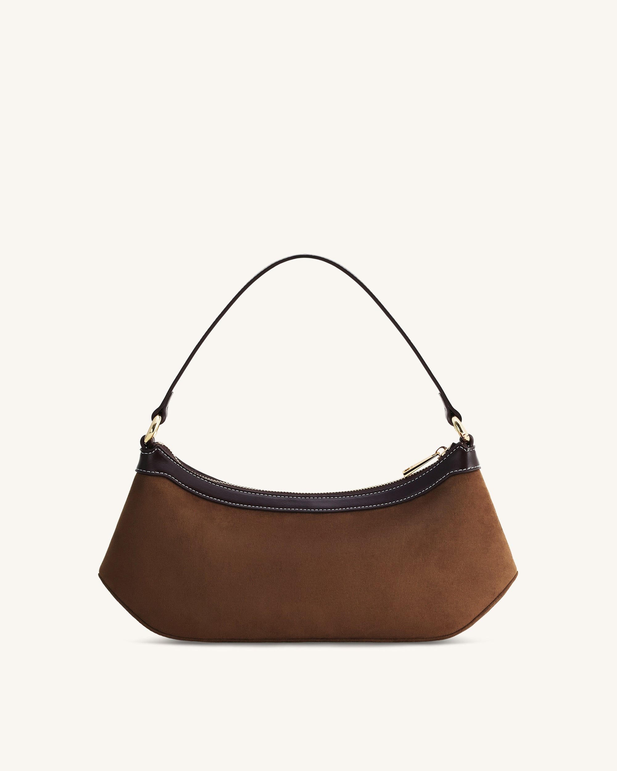 Jw Pei Lily Faux Suede Shoulder Bag Dark Brown