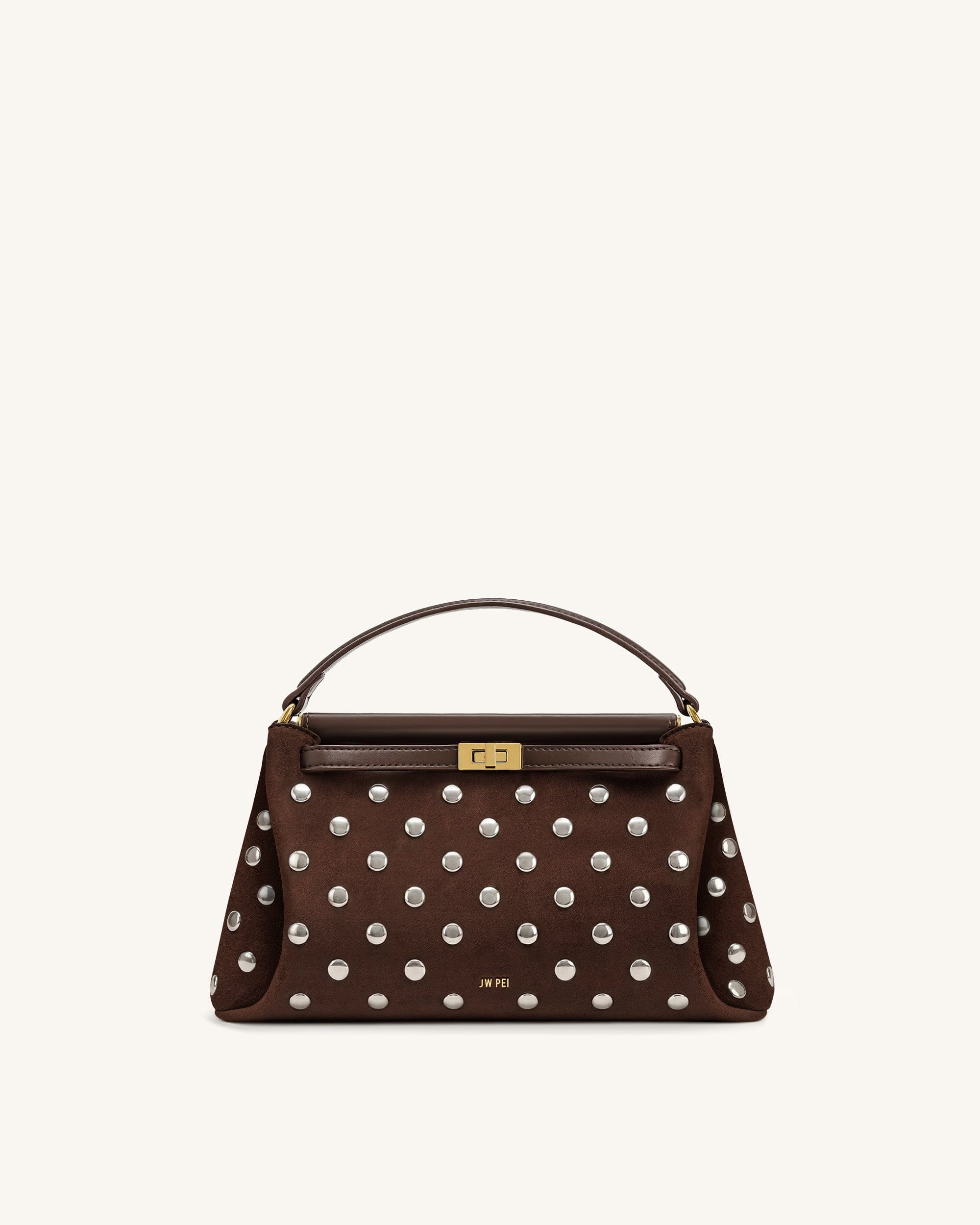 Jw Pei Carmen Faux Suede Top Handle Bag Chestnut Brown
