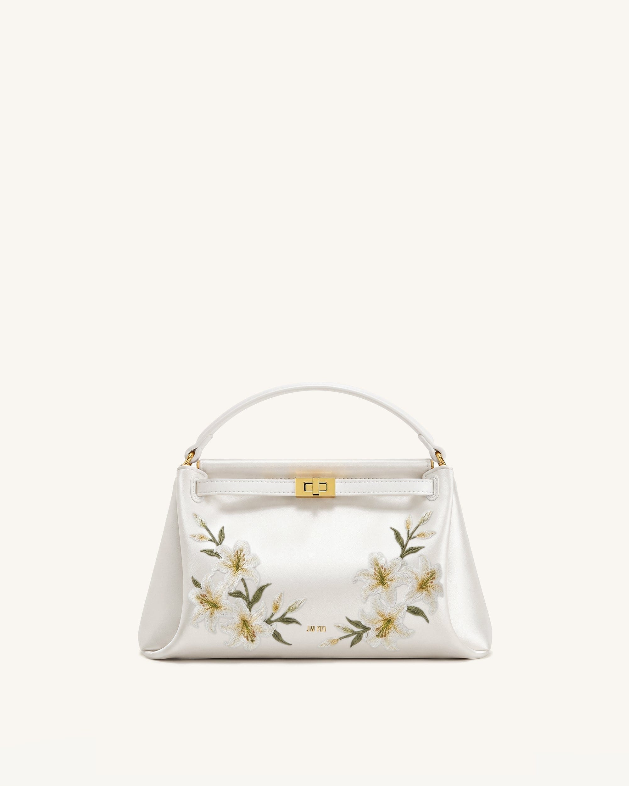 Jw Pei Carmen Lily Embroidery Top Handle Bag Ivory White