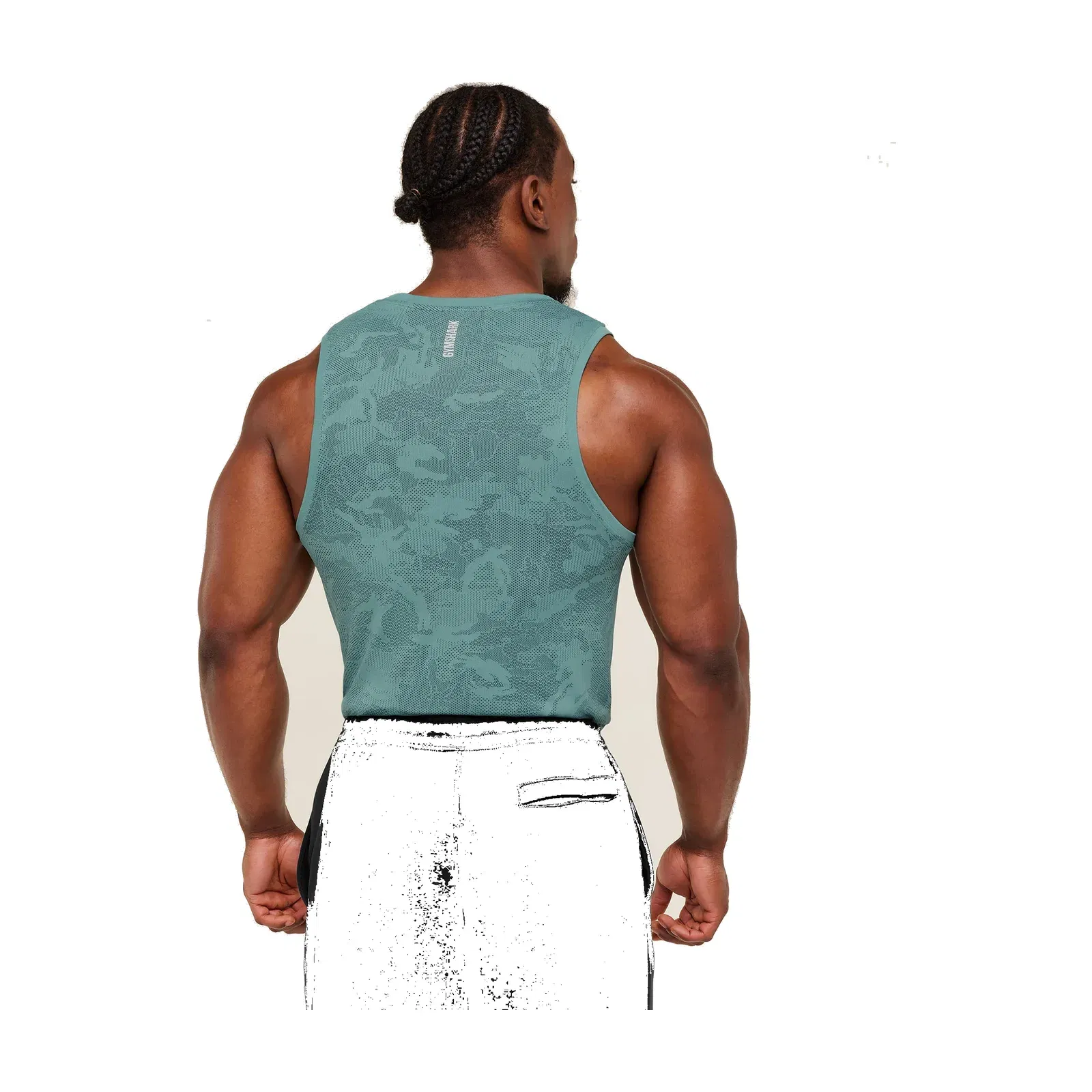 Gymshark Geo Seamless Tank Storm Blue