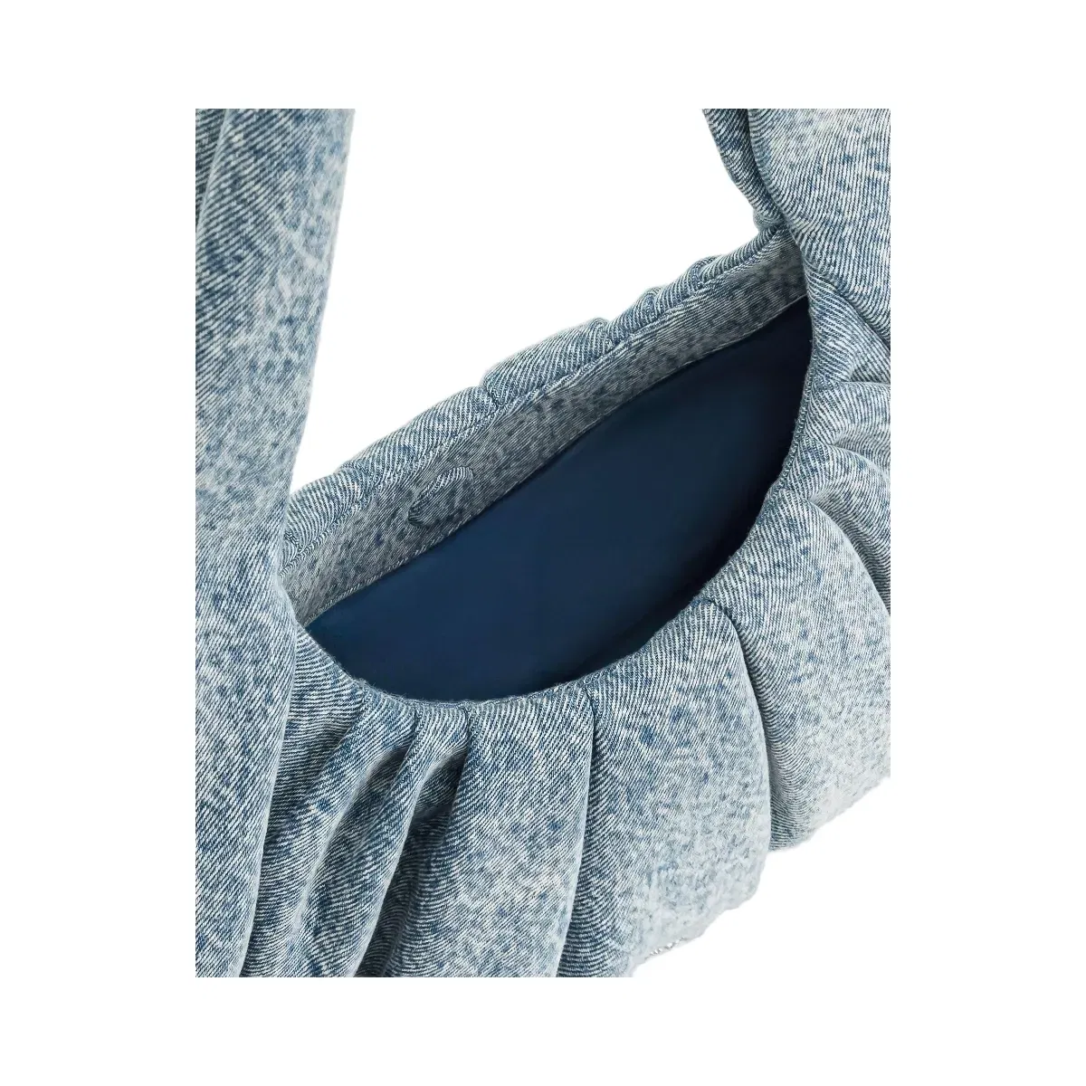Jw Pei Ashley Denim Ruched Shoulder Bag Blue