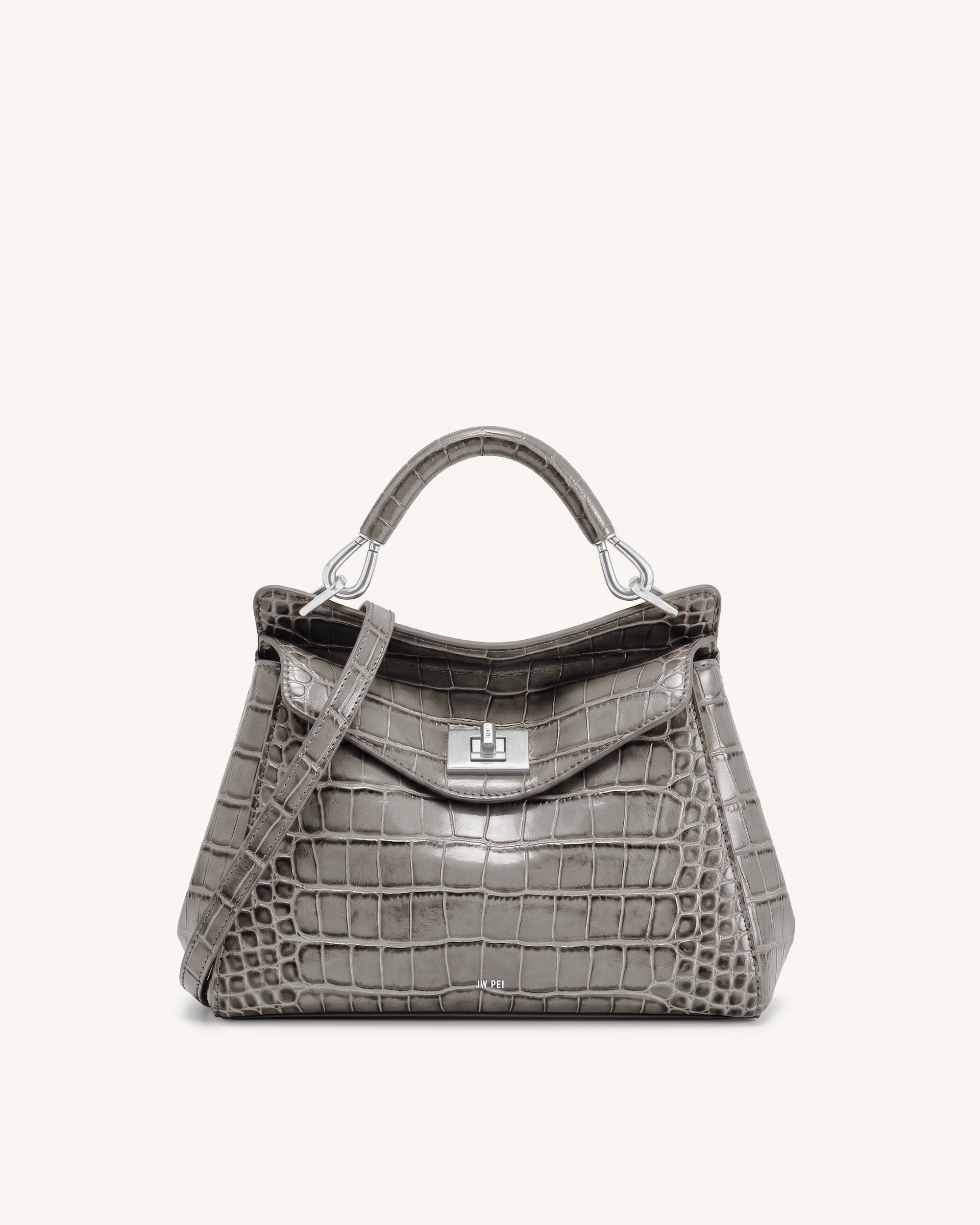 Jw Pei Lucia Classic Top Handle Bag Grey Croc