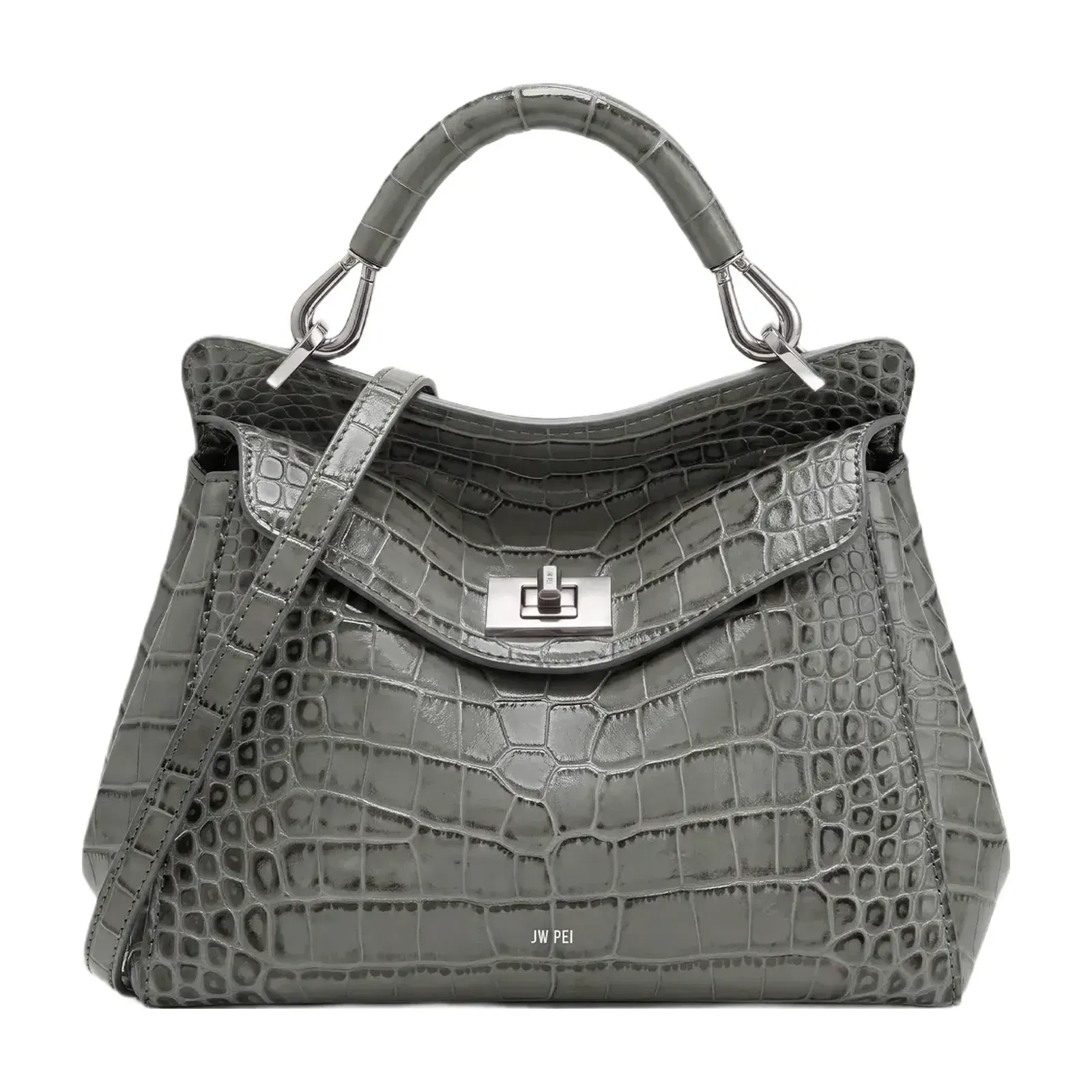 Jw Pei Lucia Classic Top Handle Bag Grey Croc