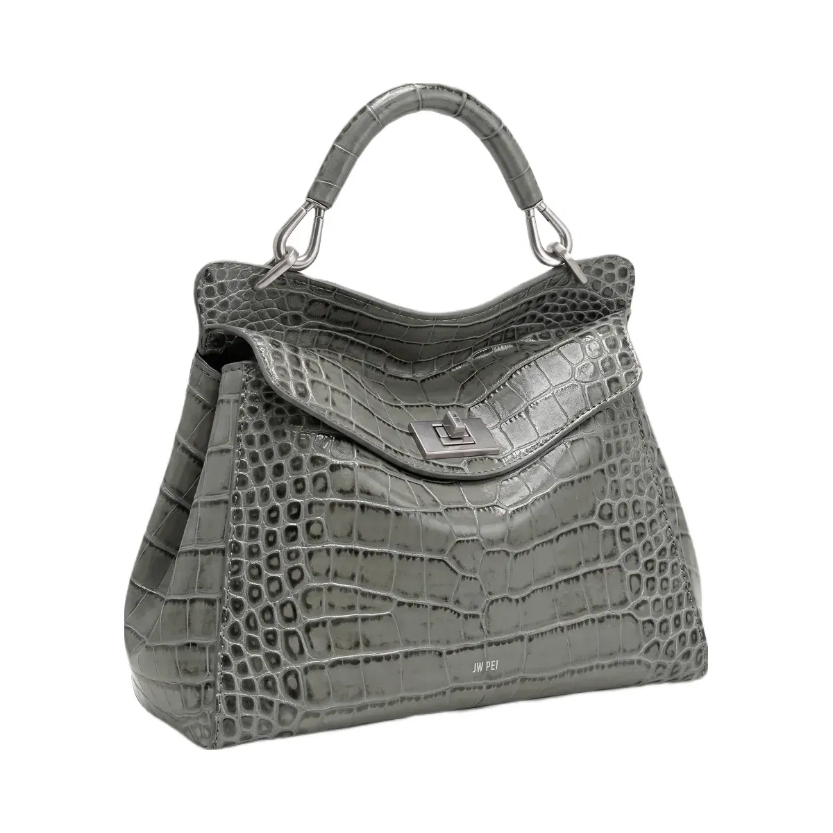 Jw Pei Lucia Classic Top Handle Bag Grey Croc