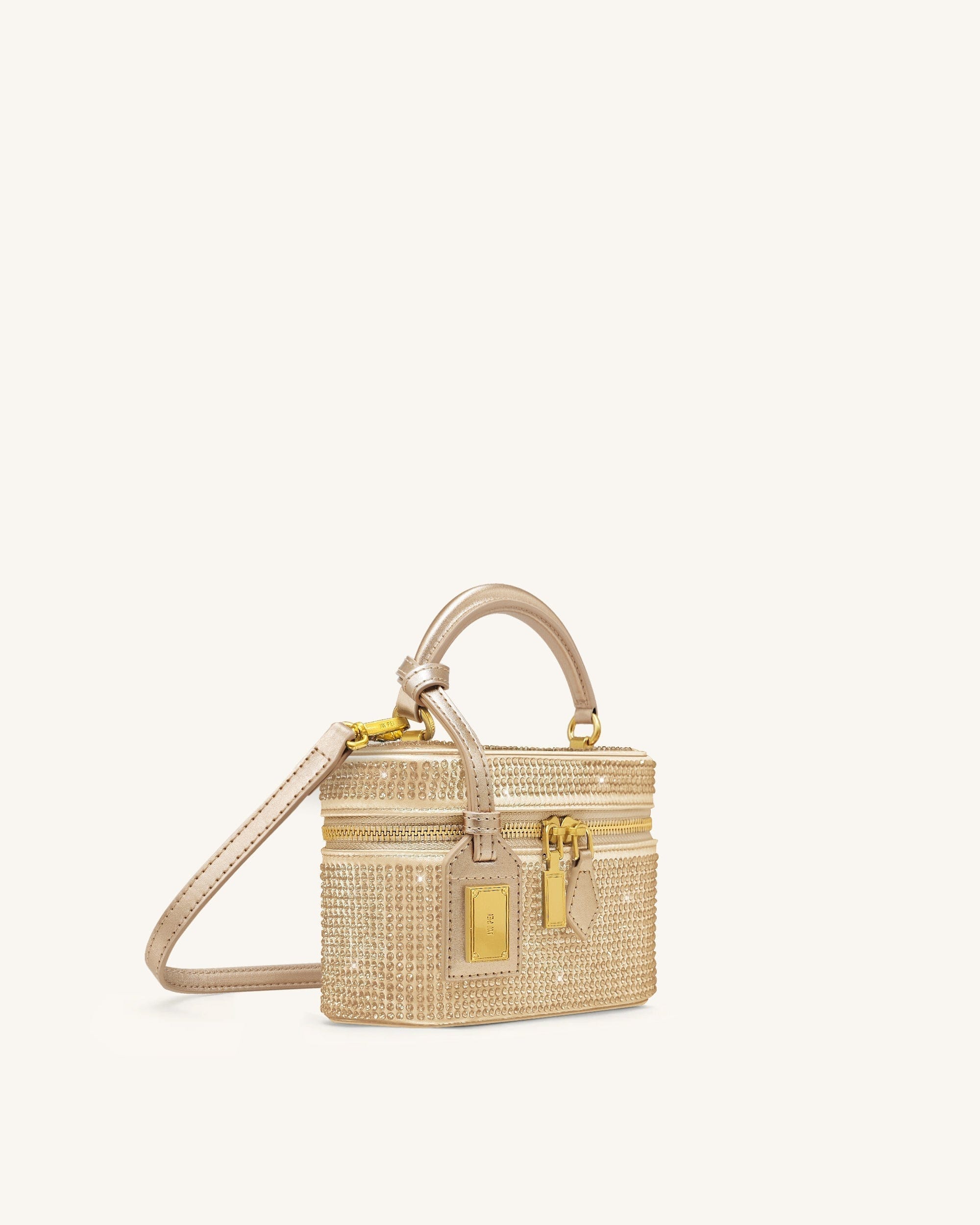 Jw Pei Cleo Artificial Crystal Box Shape Top Handle Bag Champagne