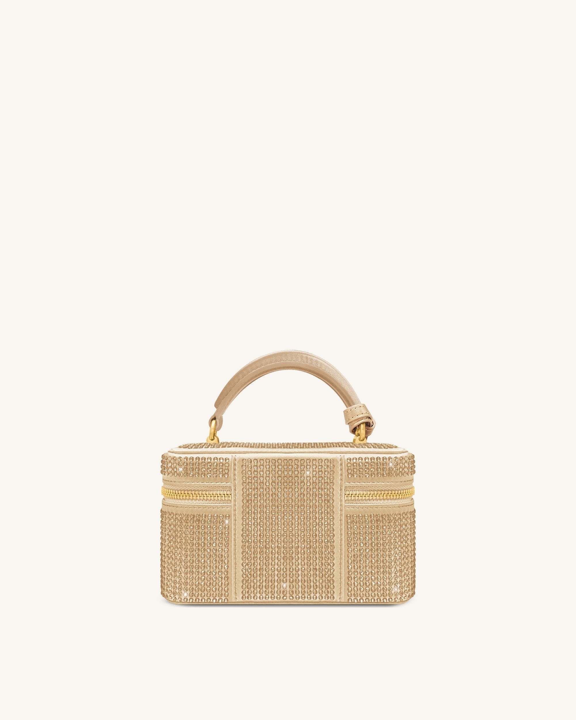 Jw Pei Cleo Artificial Crystal Box Shape Top Handle Bag Champagne
