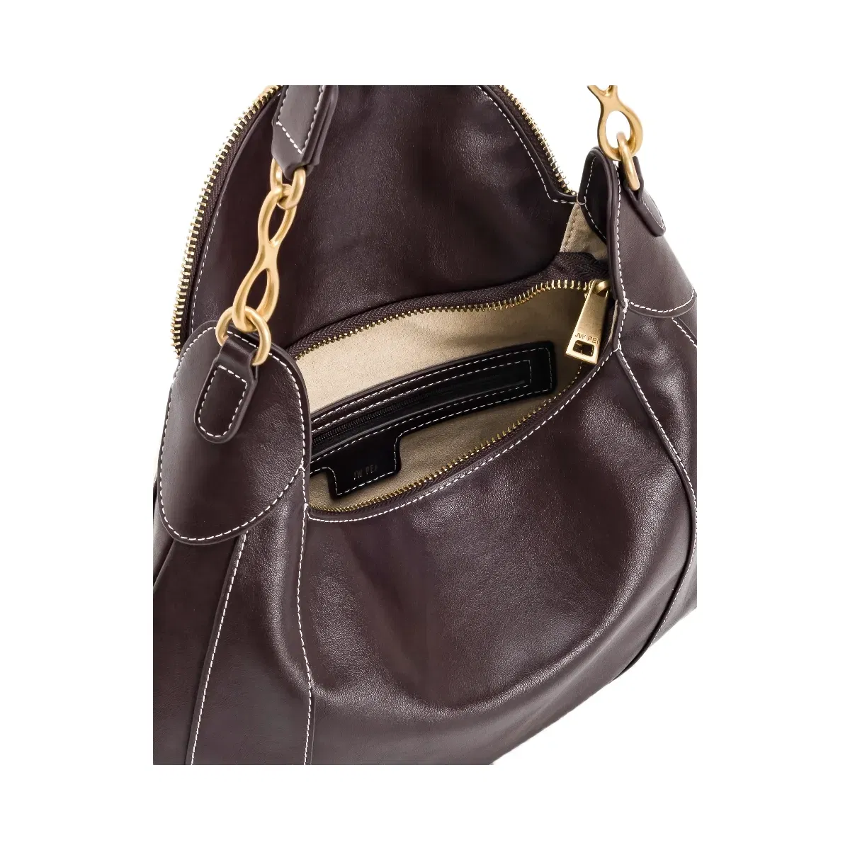 Jw Pei Daria Metal Pendant Embellished Shoulder Bag Dark Brown