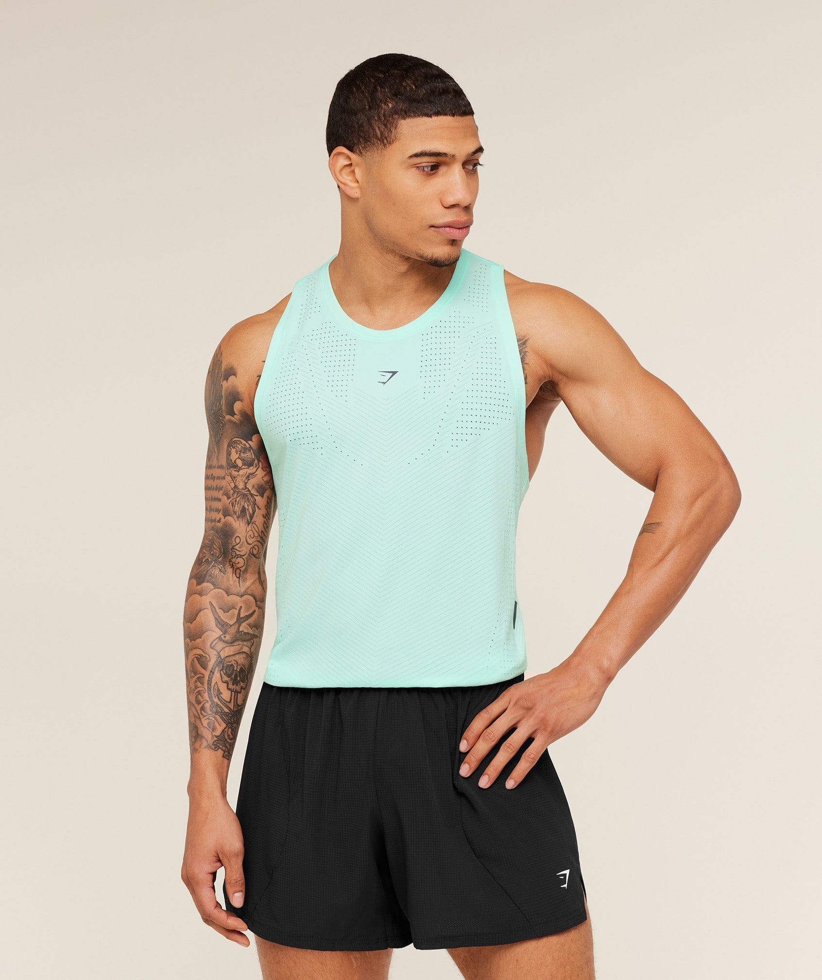 Gymshark Seamless Running Tank Pop Turquoise