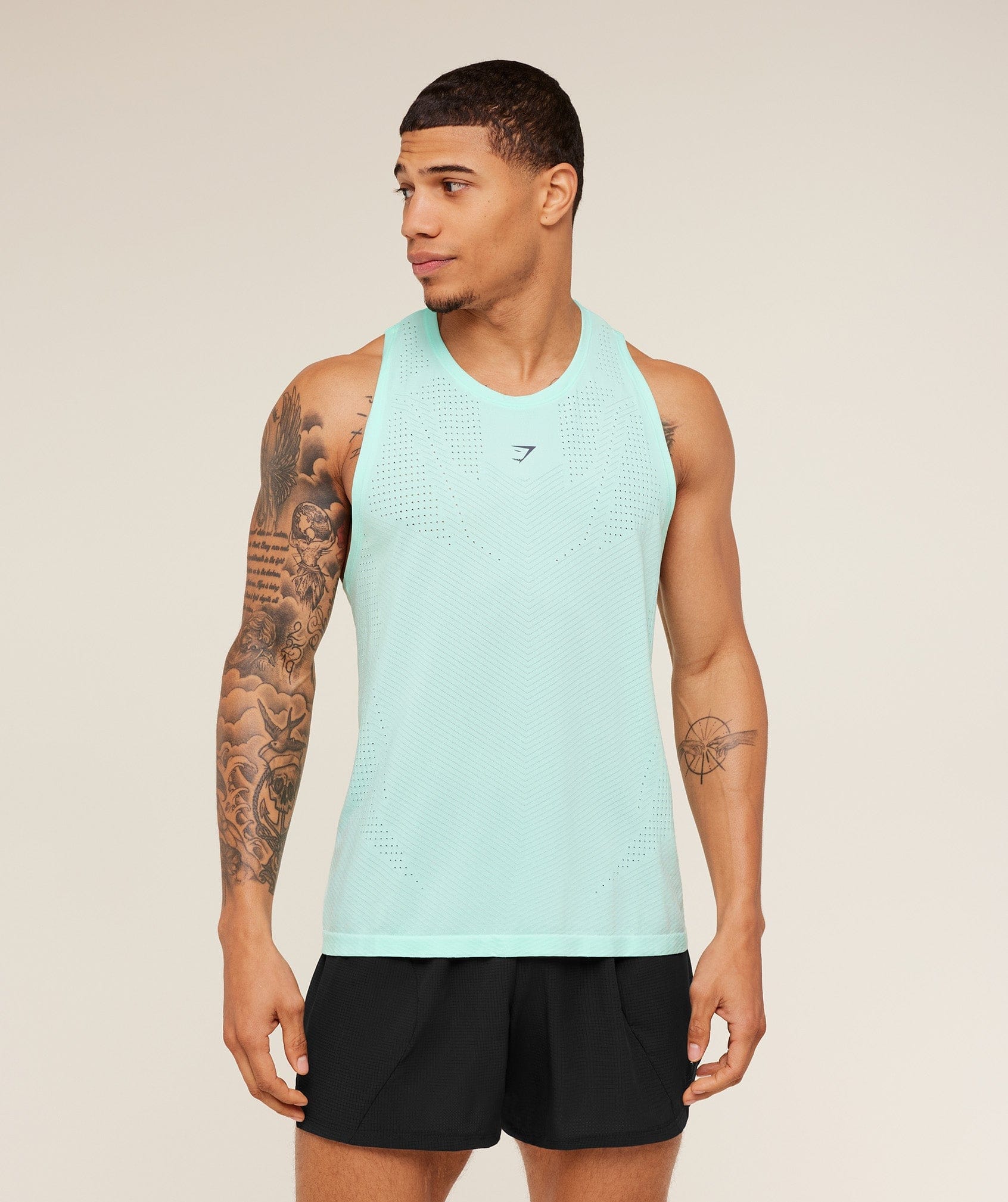 Gymshark Seamless Running Tank Pop Turquoise