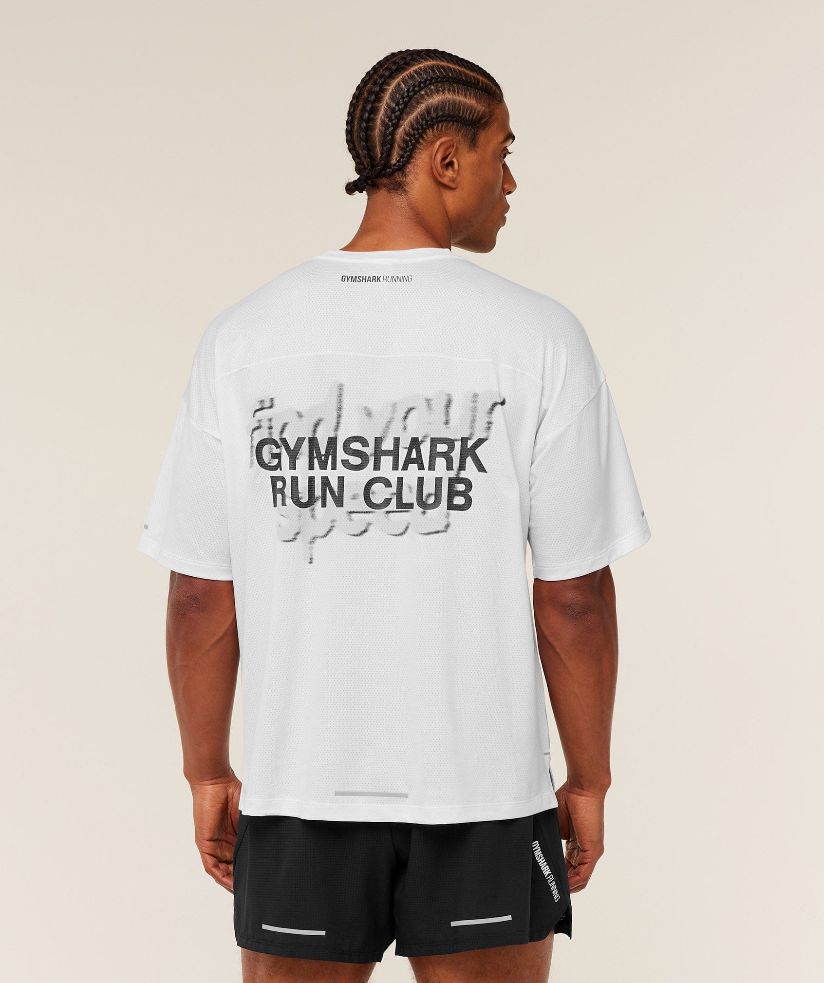 Gymshark Running Graphic T-Shirt Gs White
