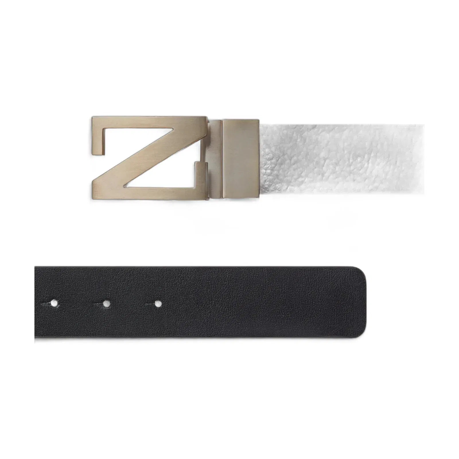 Zegna Dark Brown And Black Reversible Leather Belt