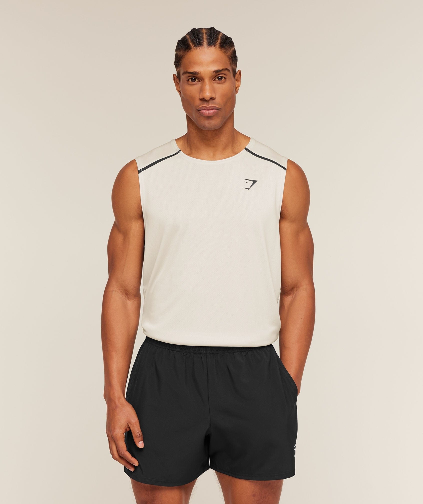 Gymshark Arrival Contrast Tank Tinted White