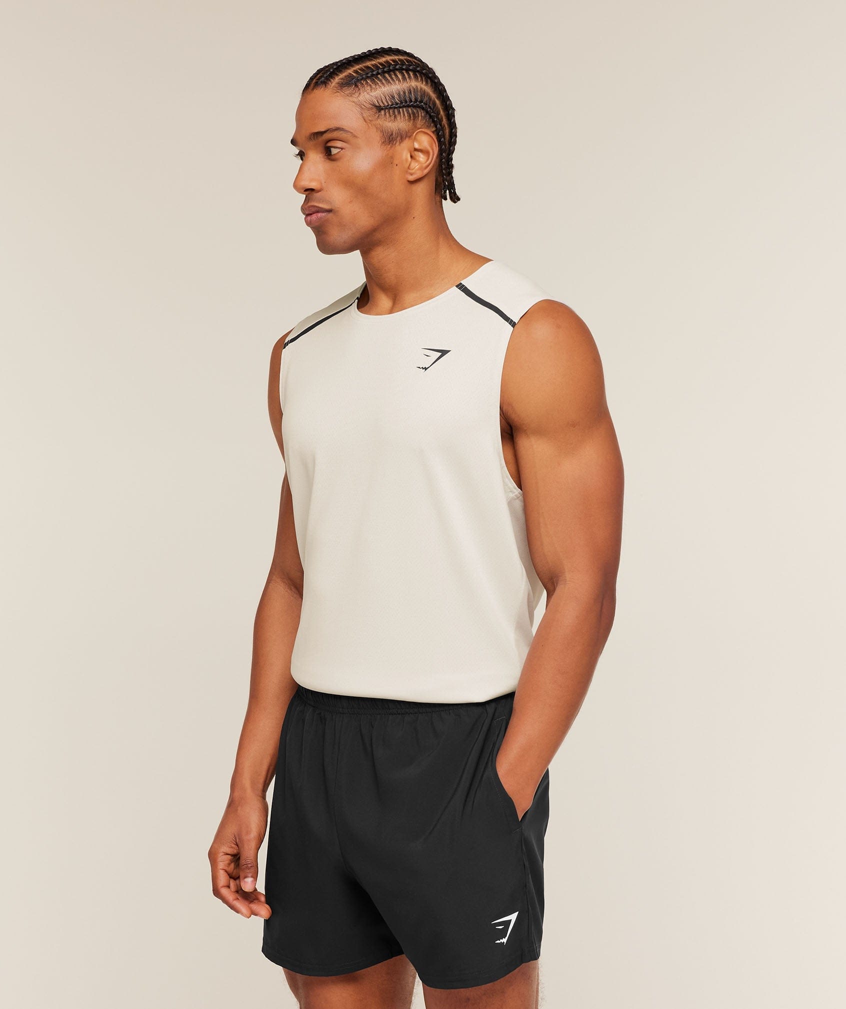 Gymshark Arrival Contrast Tank Tinted White