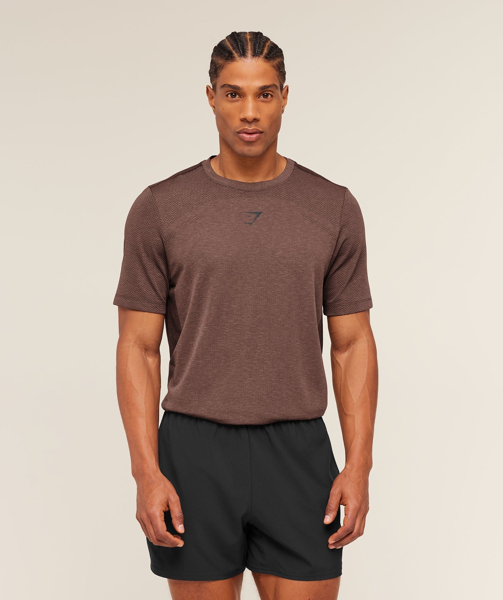 Gymshark Lightweight Seamless T-Shirt Soft Brown
