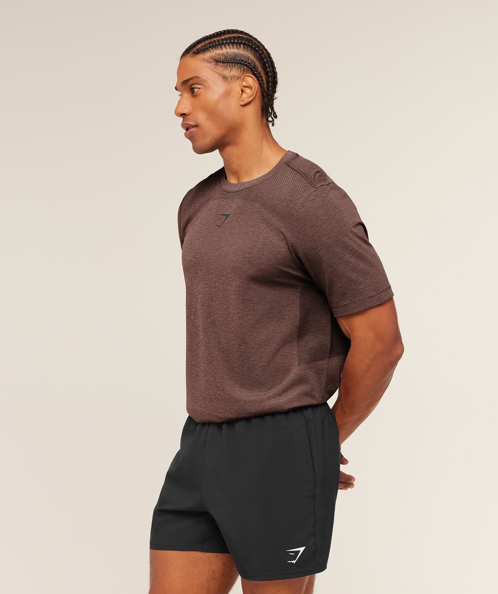 Gymshark Lightweight Seamless T-Shirt Soft Brown