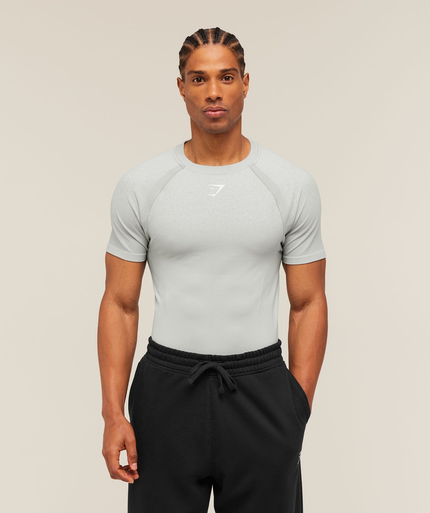 Gymshark Shadow Seamless T-Shirt Light Grey