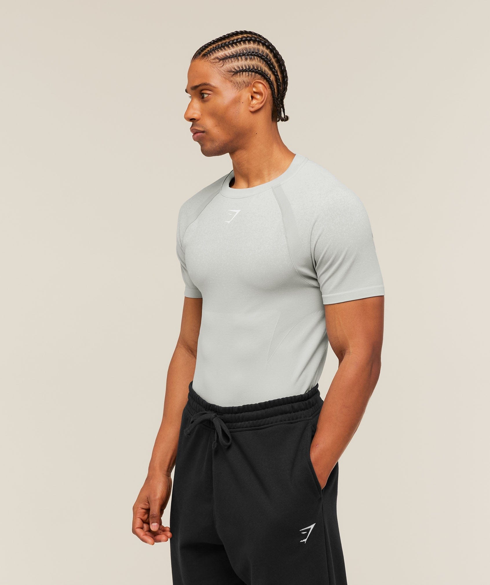 Gymshark Shadow Seamless T-Shirt Light Grey