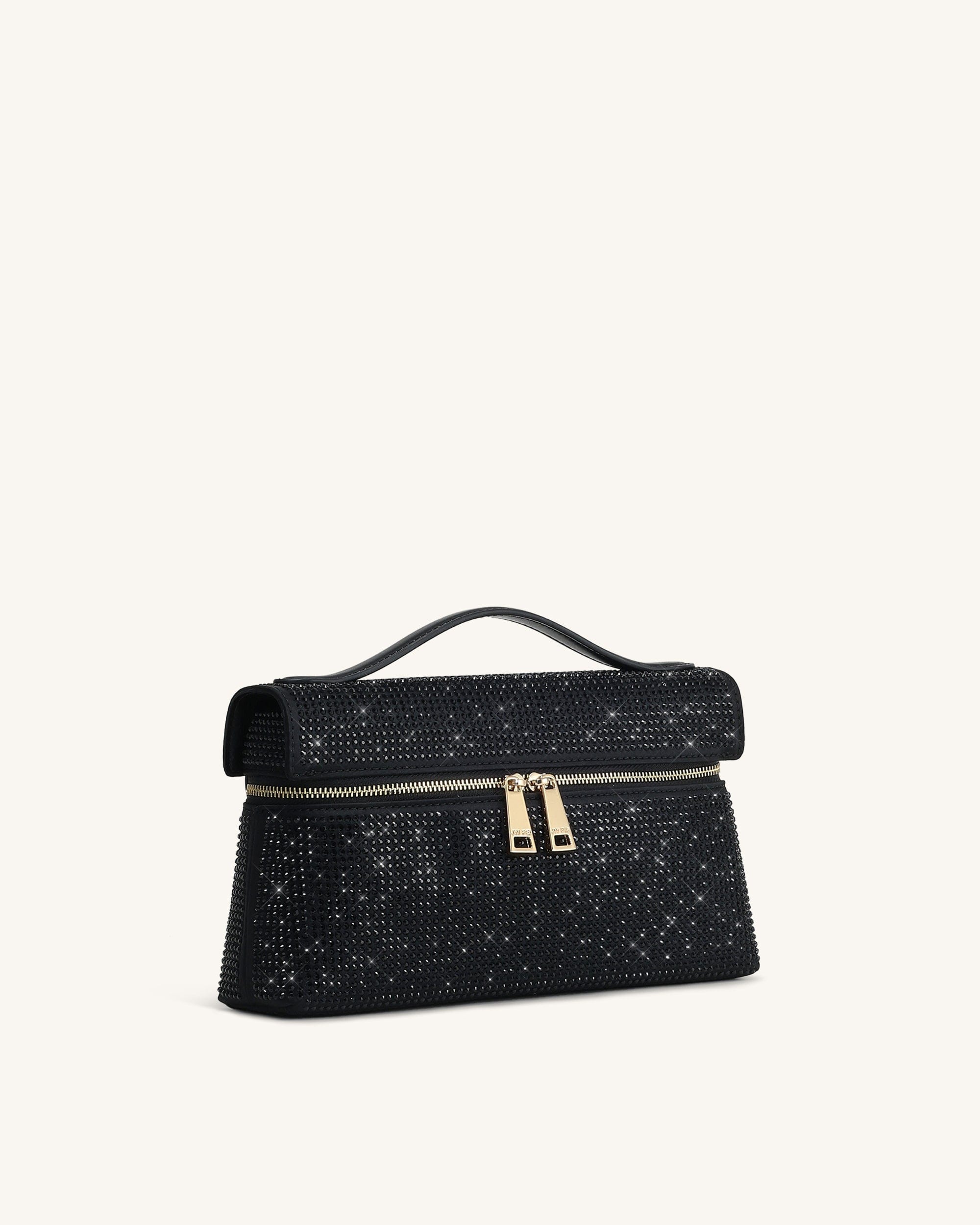 Jw Pei Thea Artificial Crystal Top Handle Bag Black