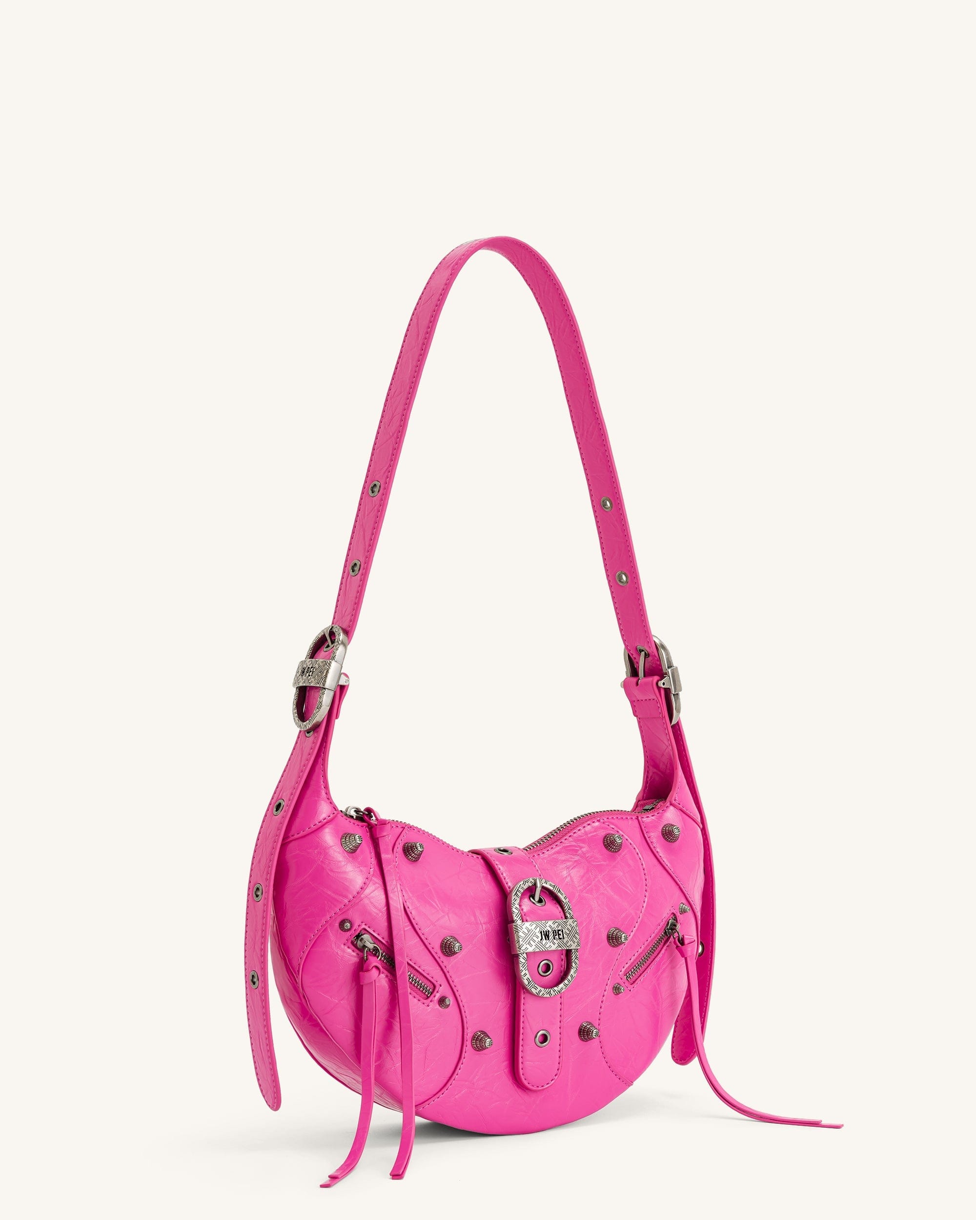 Jw Pei Tessa Crushed Shoulder Bag Bright Pink