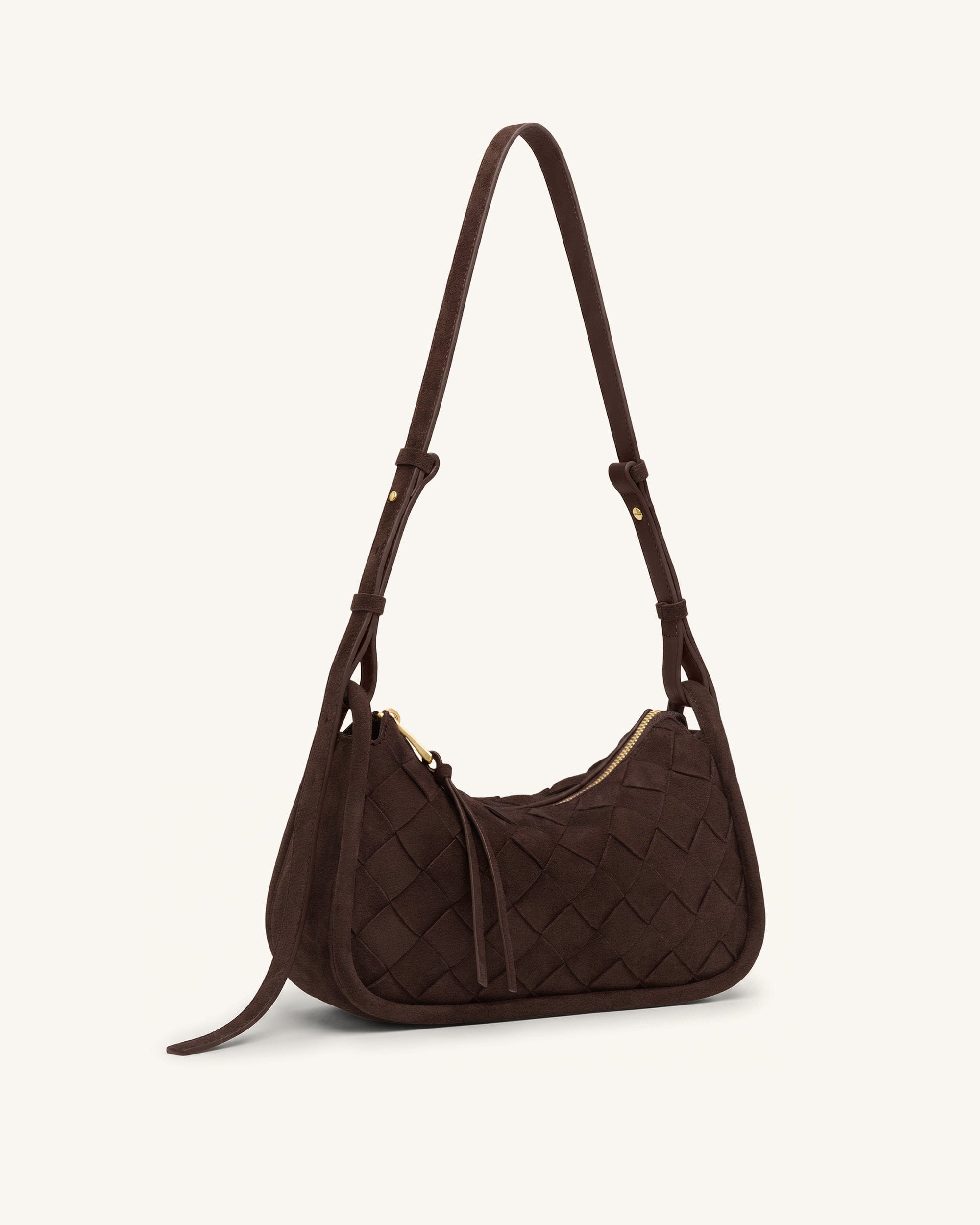 Jw Pei Zirelle Woven Faux Suede Hobo Bag Brown