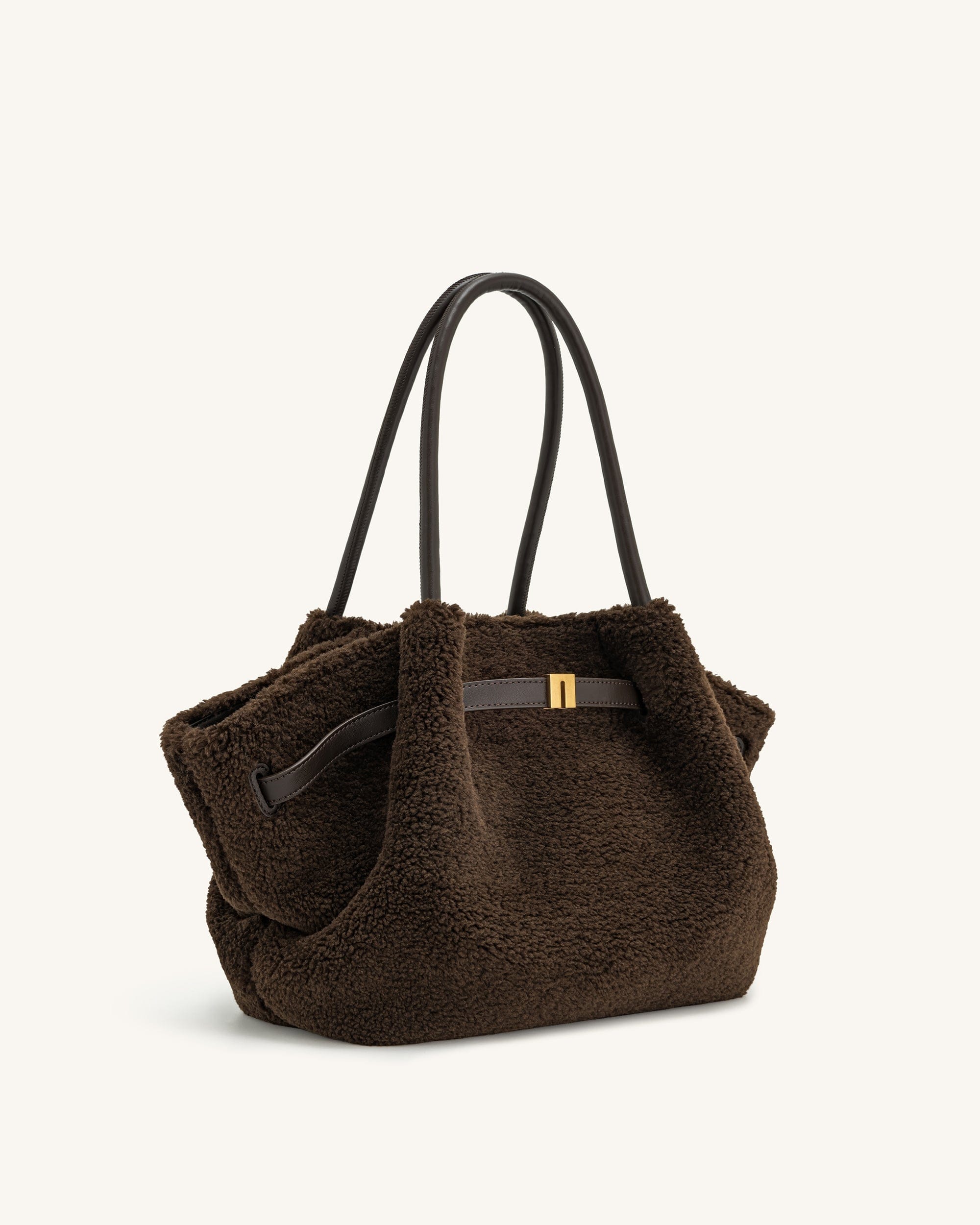 Jw Pei Hana Medium Faux Fur Tote Bag Mocha Brown