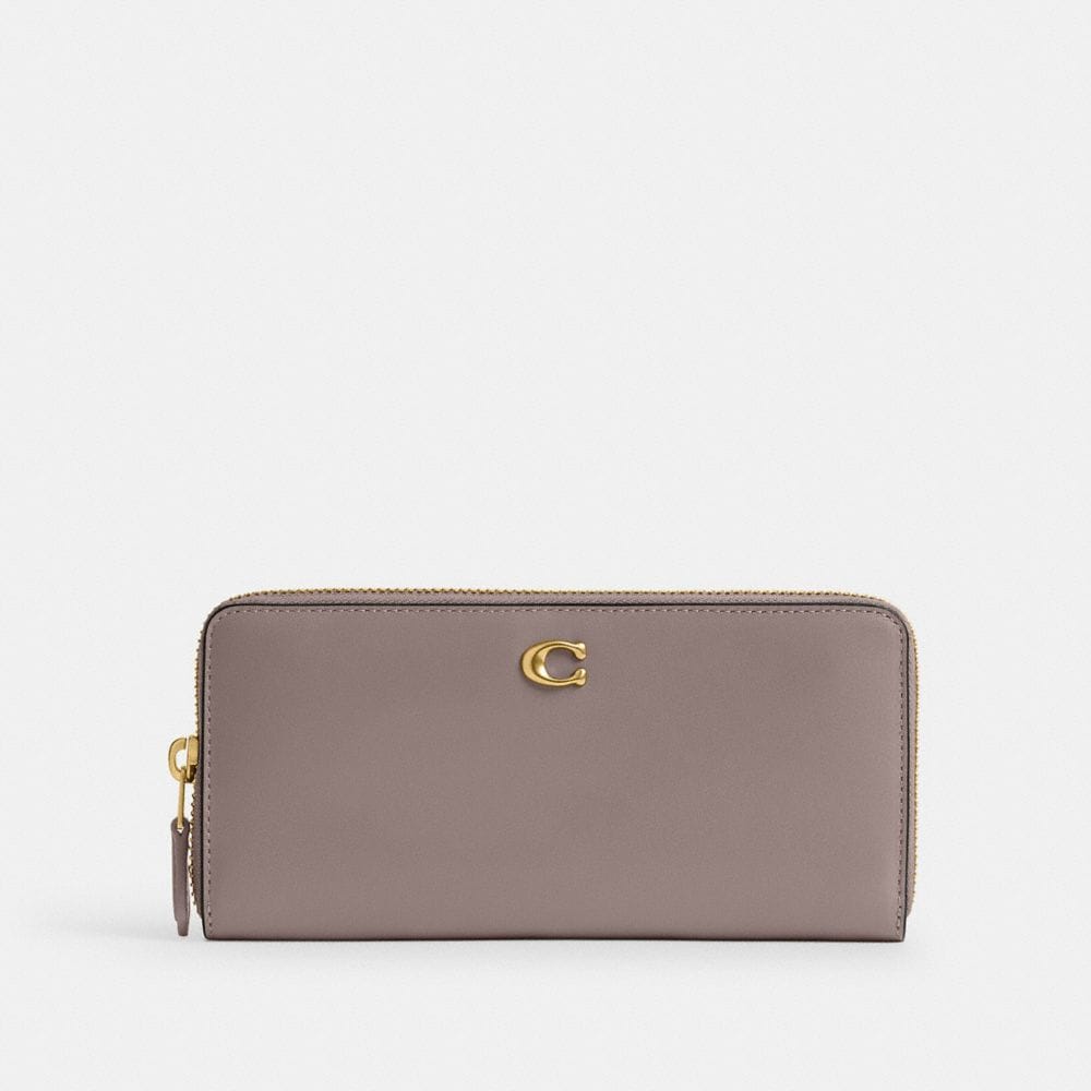 Coach Essential Slim Accordion Zip Wallet Brass Ash