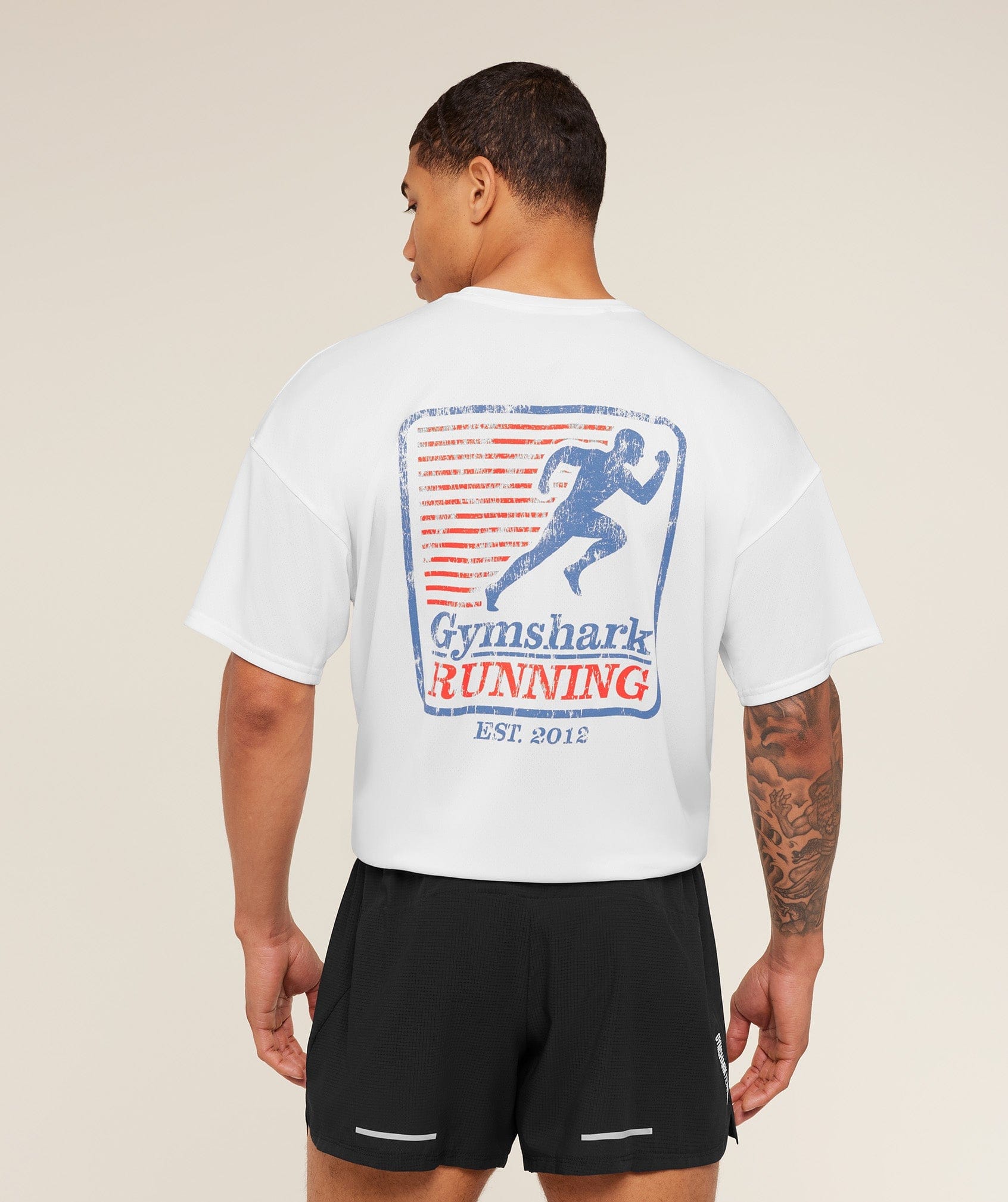 Gymshark Run Club Graphic T-Shirt Gs White