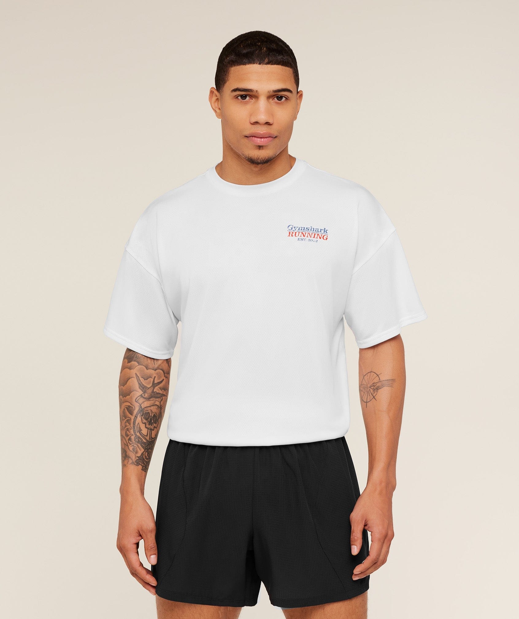 Gymshark Run Club Graphic T-Shirt Gs White