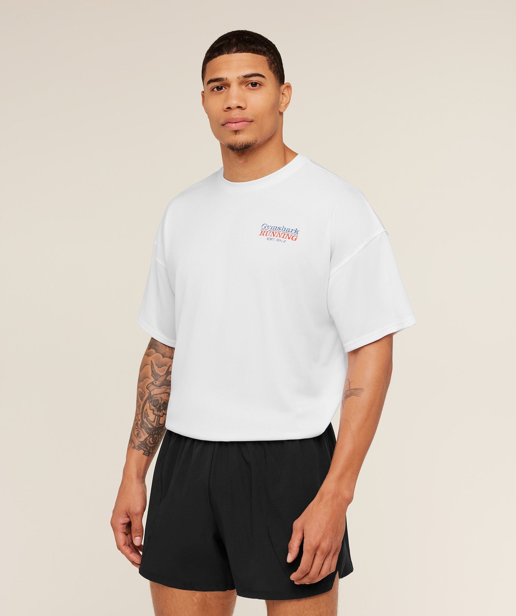 Gymshark Run Club Graphic T-Shirt Gs White