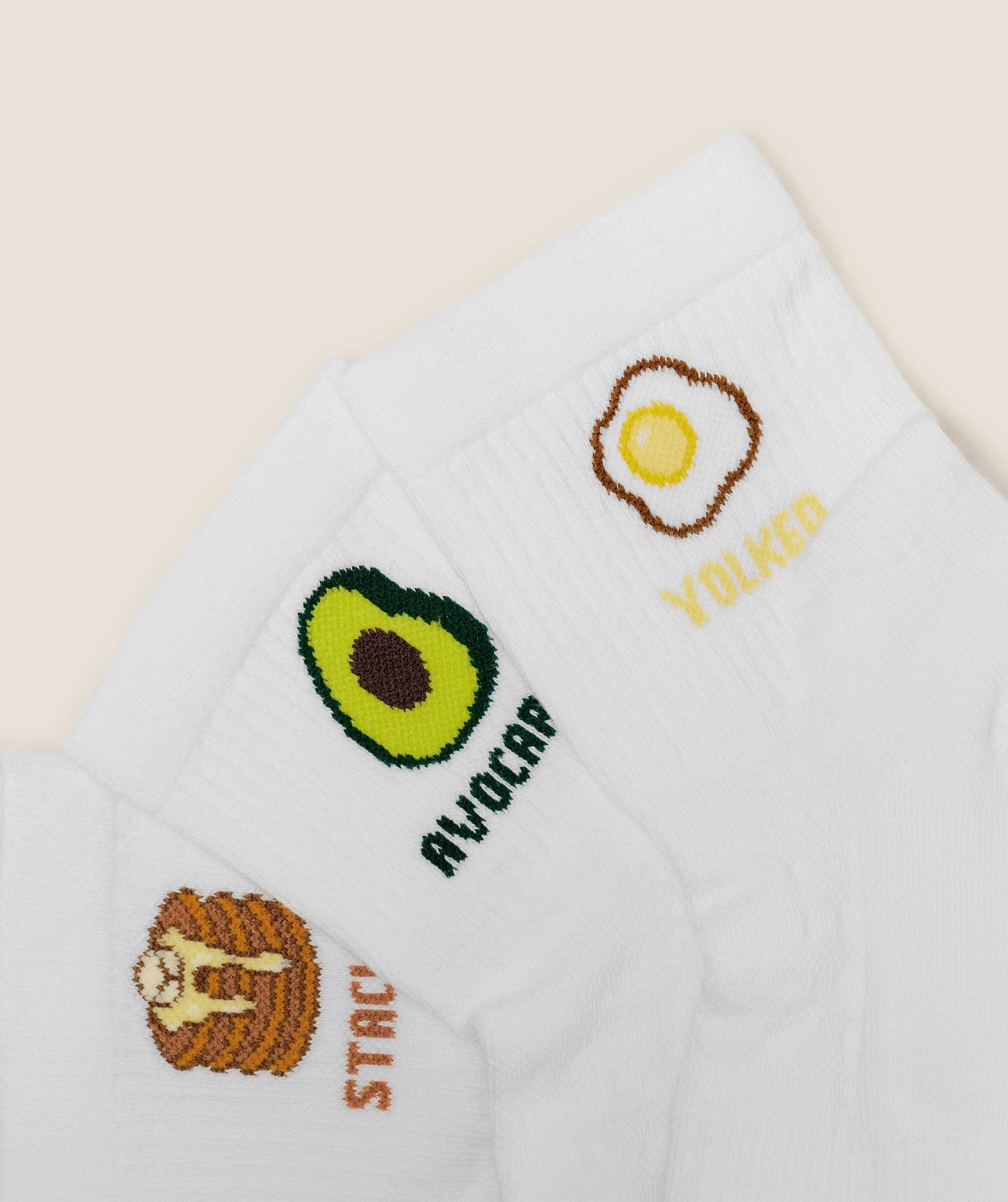Women's Gymshark Breakfast Graphic Midi Socks 3Pk White