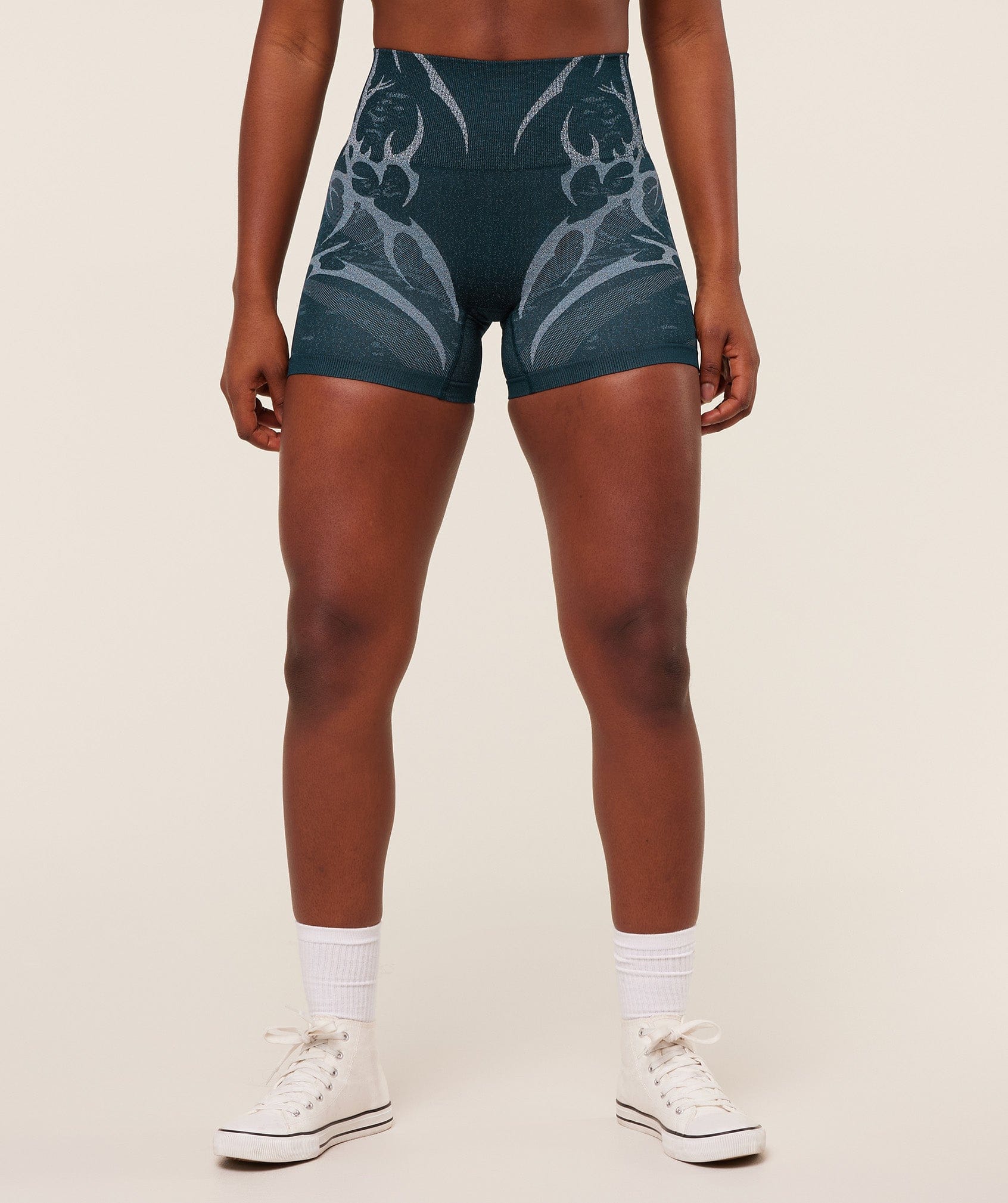 Women's Gymshark Storm Seamless Shorts Deep Petrol Blue