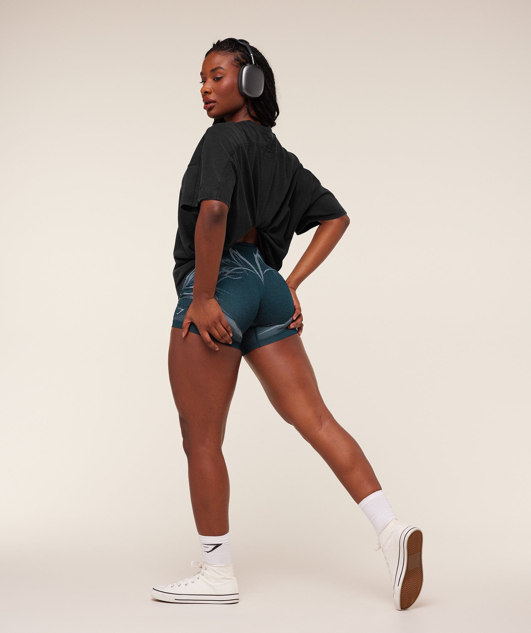 Women's Gymshark Storm Seamless Shorts Deep Petrol Blue