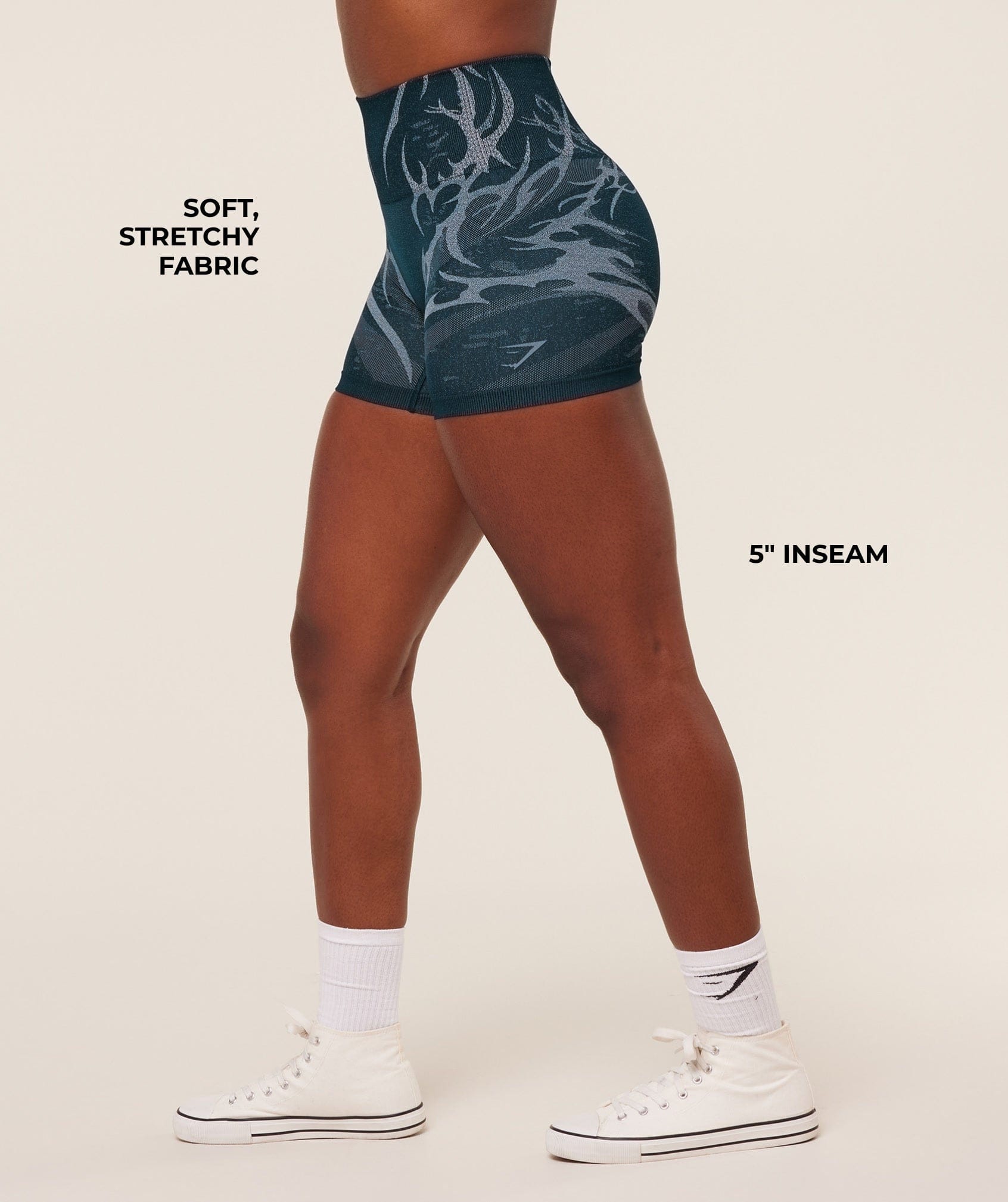 Women's Gymshark Storm Seamless Shorts Deep Petrol Blue
