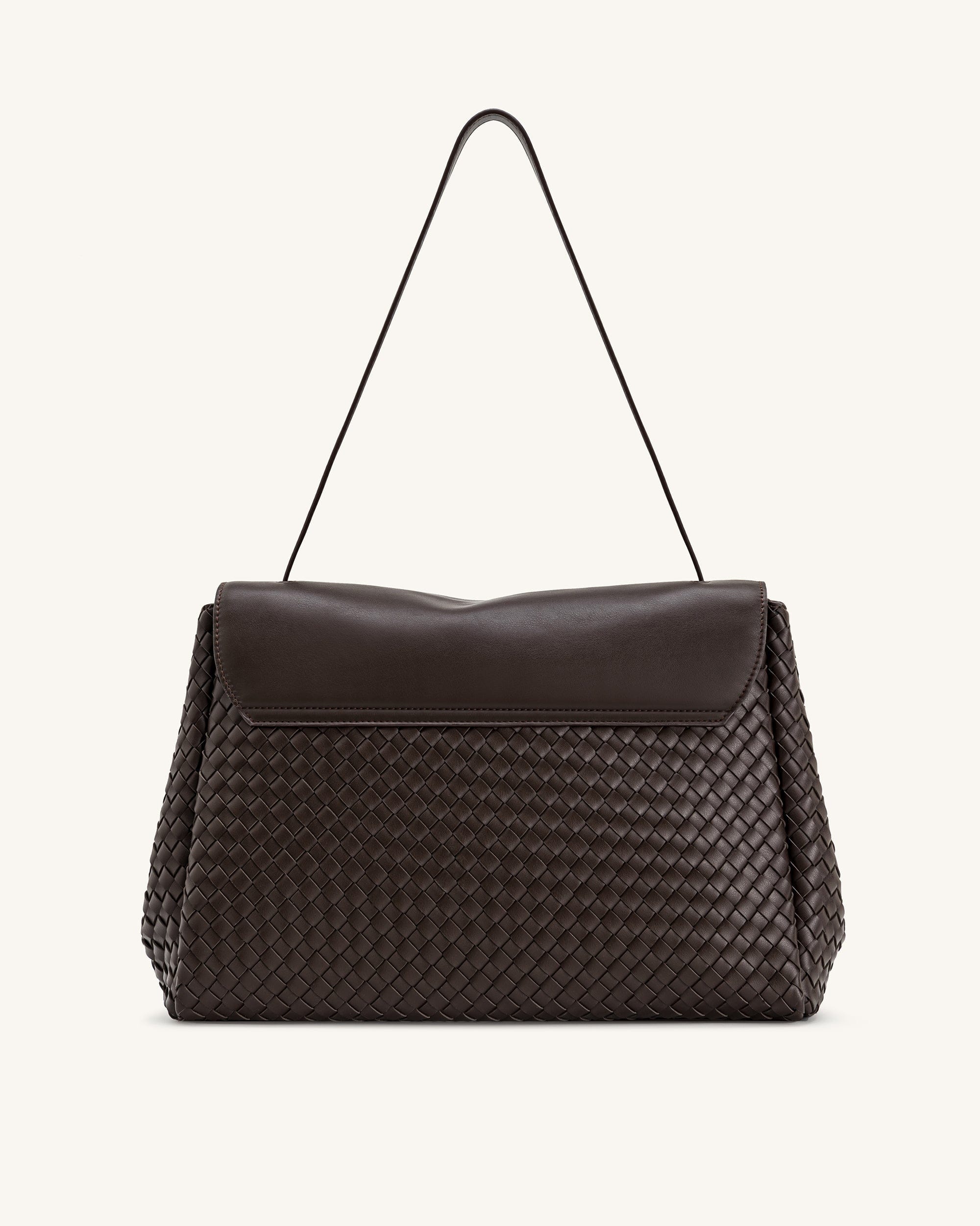 Jw Pei Hilary Woven Shoulder Bag Dark Brown