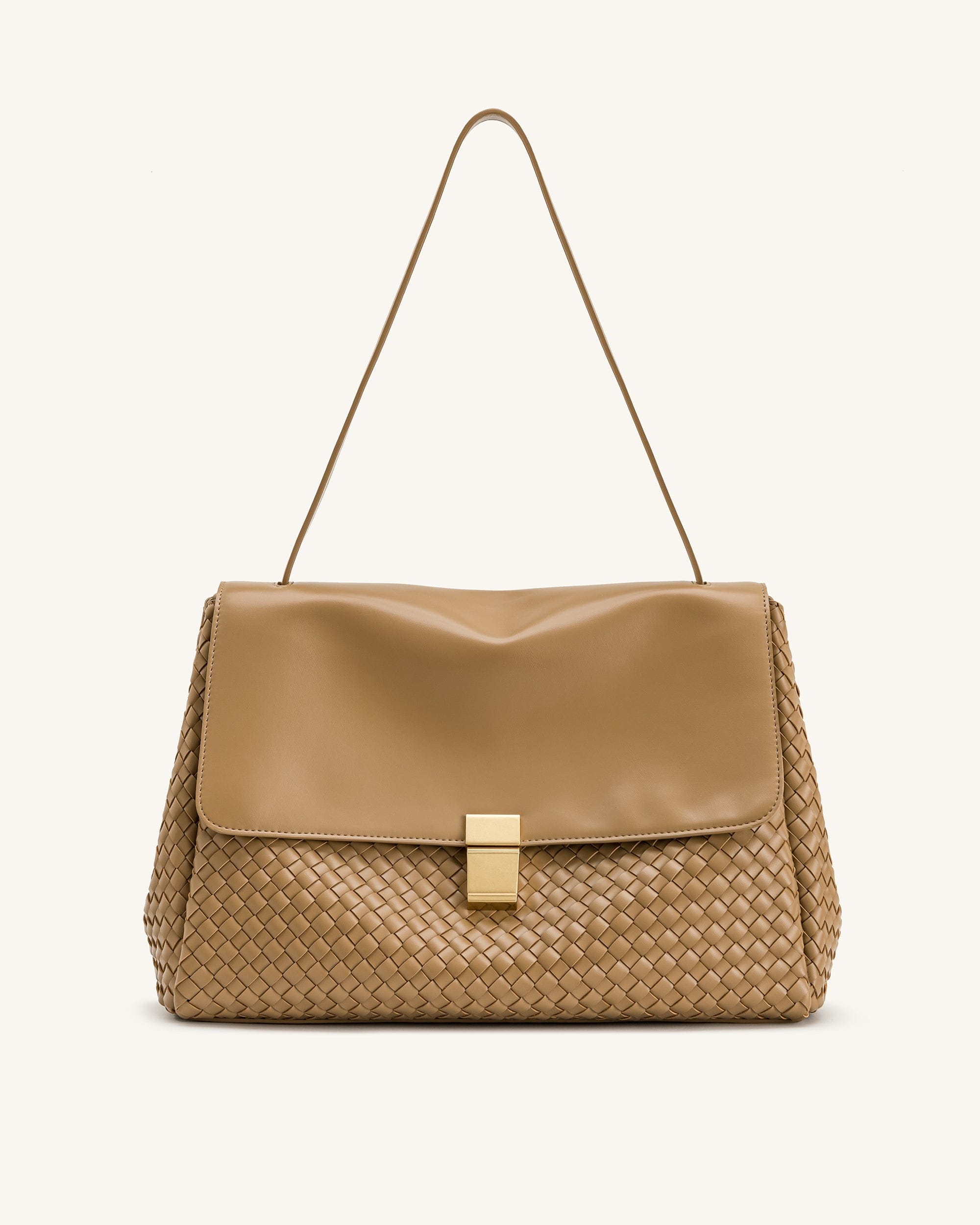 Jw Pei Hilary Woven Shoulder Bag Dark Brown