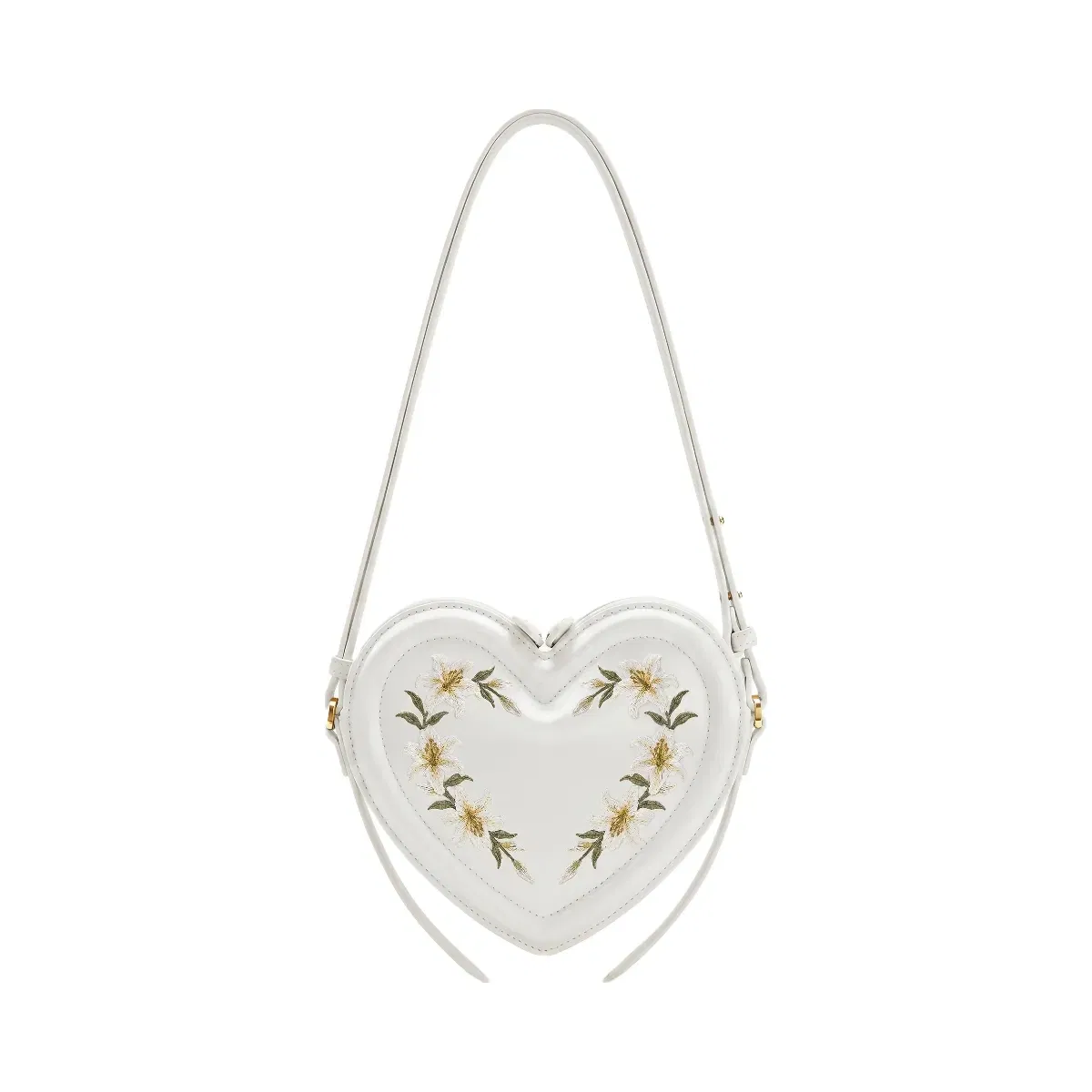 Jw Pei Arlene Embroidered Heart Shape Crossbody Bag Milky White