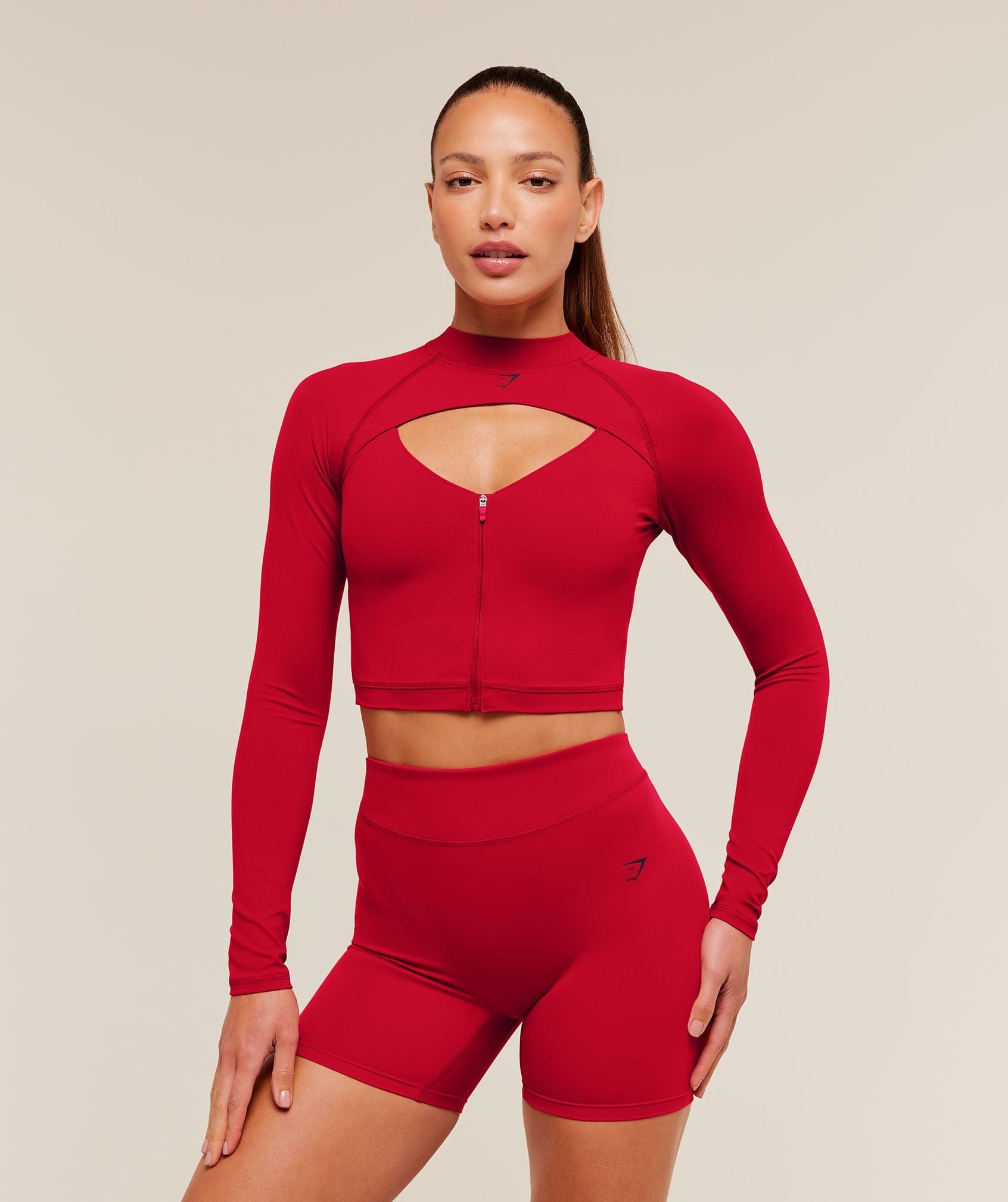 Women's Gymshark Dipped Long Sleeve 1/4 Zip Jacket Black