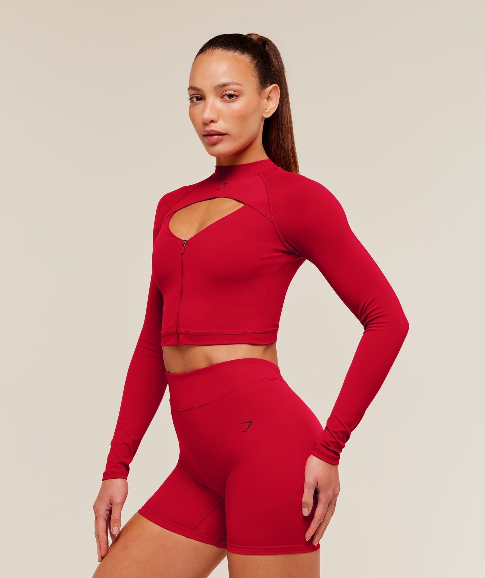 Women's Gymshark Dipped Long Sleeve 1/4 Zip Jacket Black