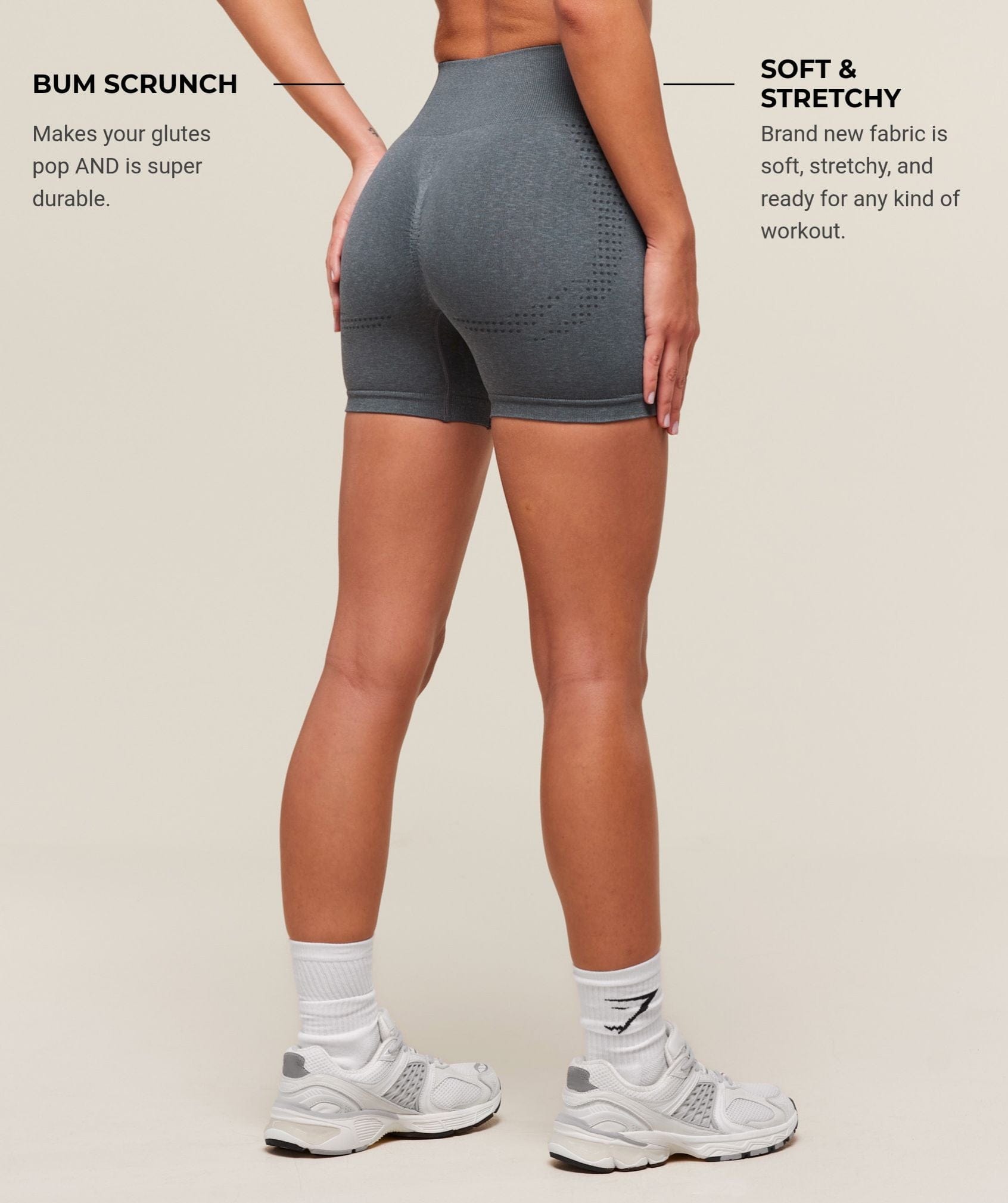 Women's Gymshark Vital Soft Shorts Strong Grey