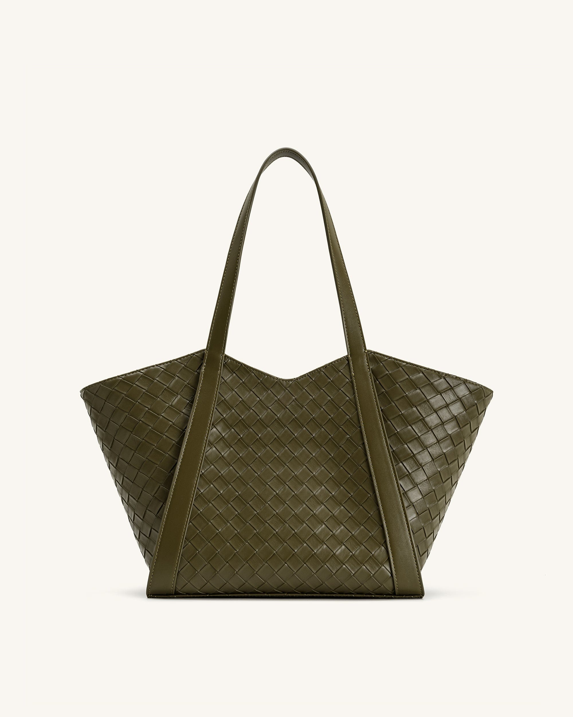 Jw Pei Kiana Large Capacity Weave Texture Tote Bag Dark Olive
