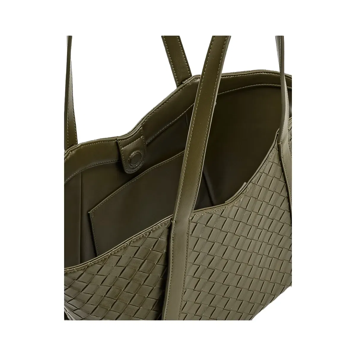 Jw Pei Kiana Large Capacity Weave Texture Tote Bag Dark Olive