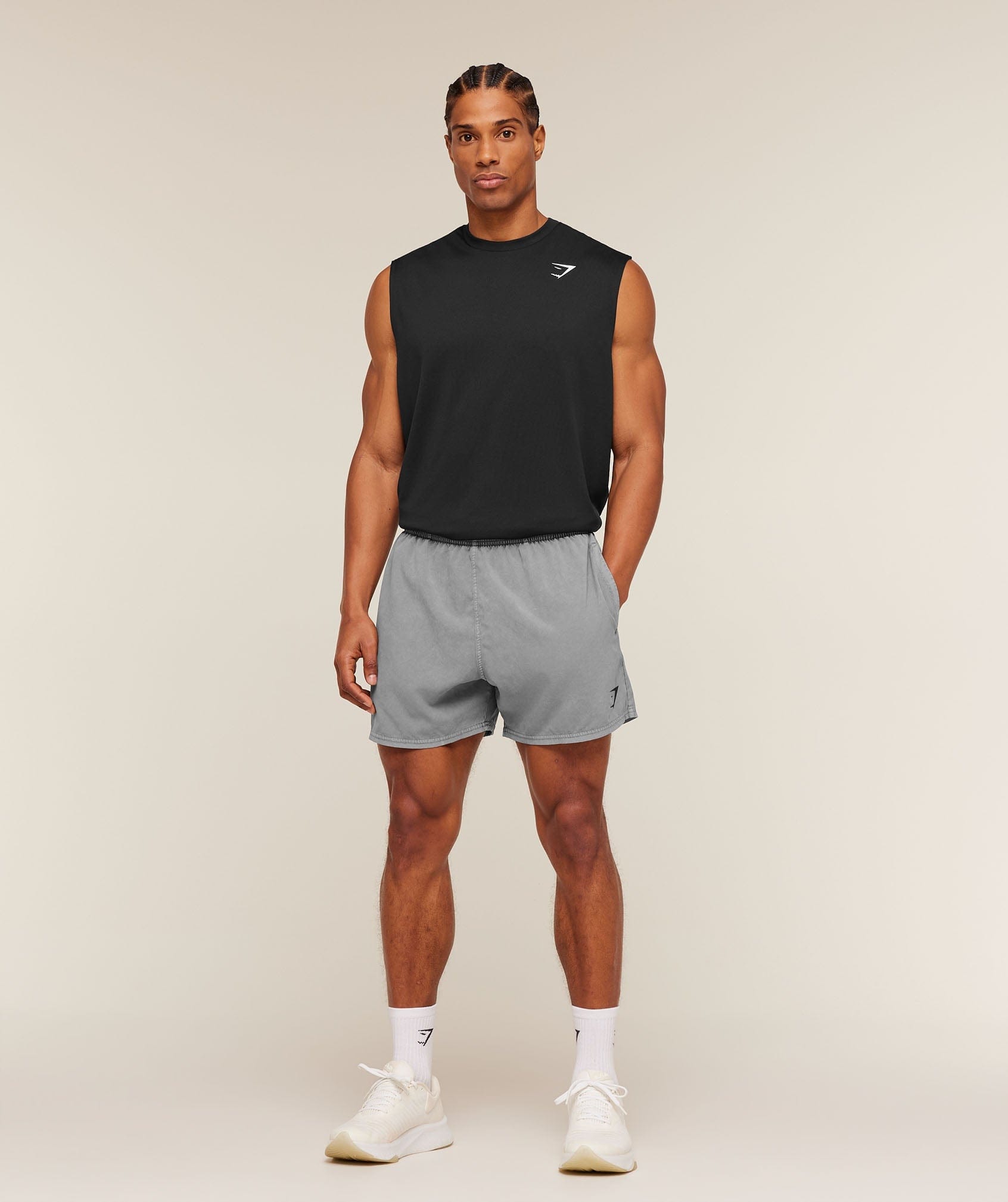 Gymshark Washed Pastels Shorts Black