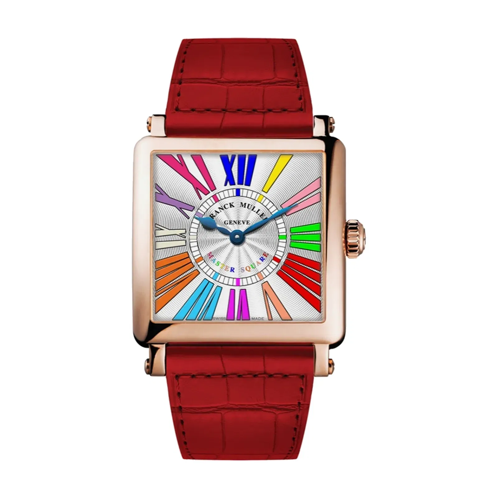 Franck Muller Master Square Silver Dial Leather Strap Watch WMNS - 6002 M QZ COL DRM R 5N